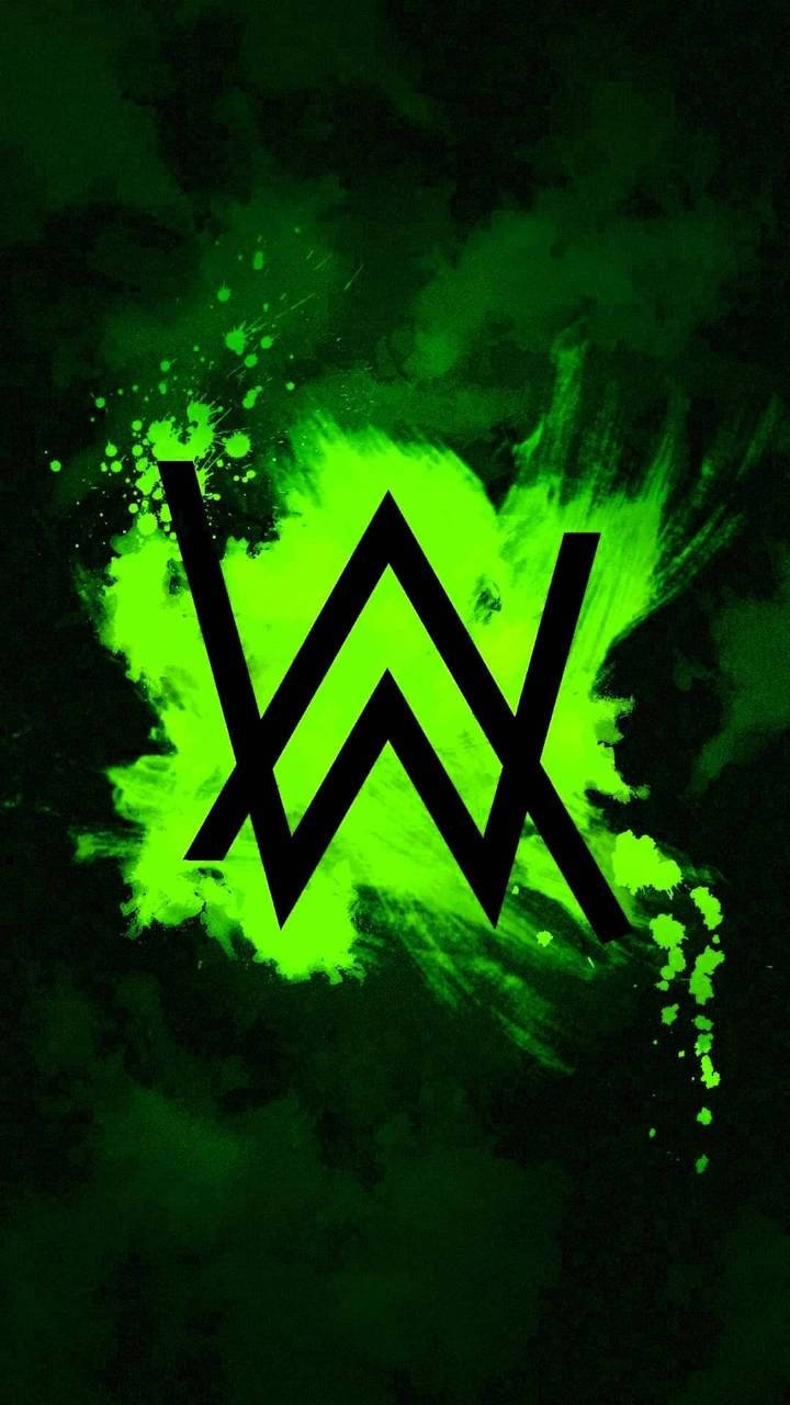 Alan Walker, neon green, black, HD Phone Wallpaper