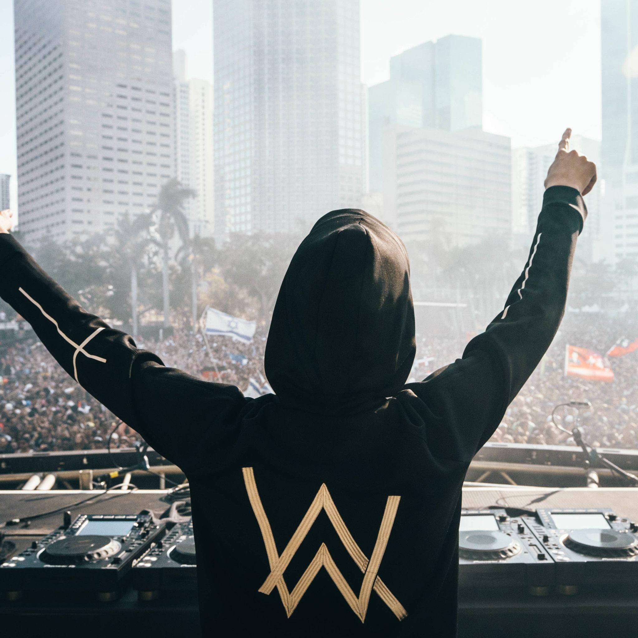 Alan Walker, black hoodie, gold logo, Full HD Desktop Wallpaper