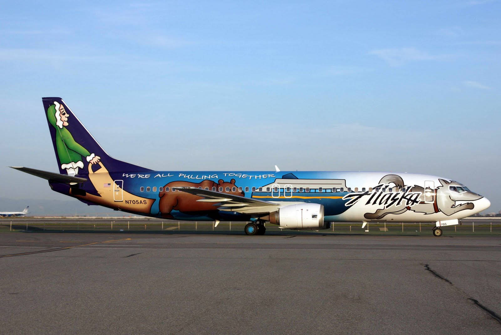 Alaska Airlines, Nation Icons, plane mural, HD Desktop Wallpaper