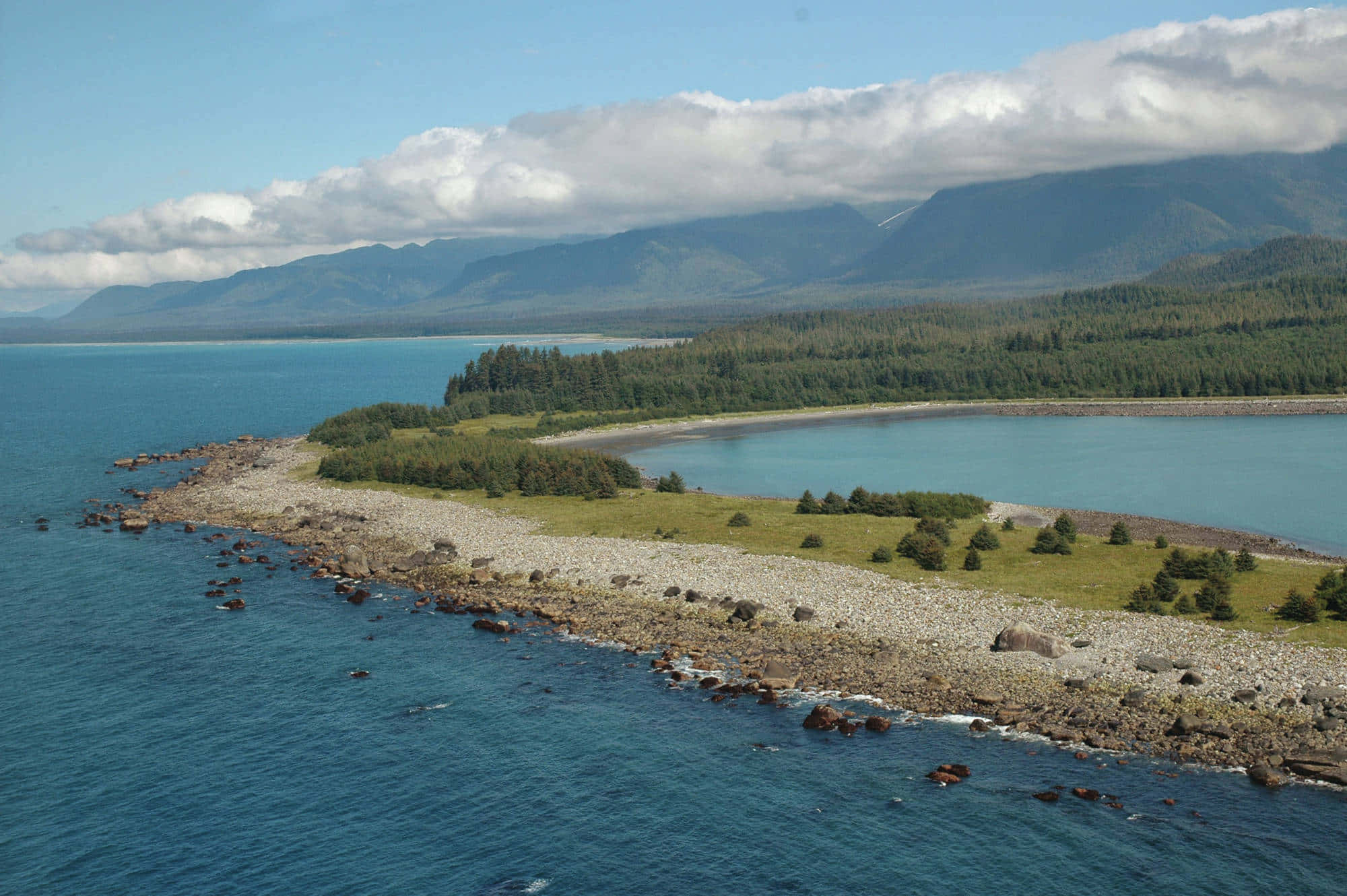 Alaska, rocky peninsula, turquoise waters, Full HD Desktop Wallpaper