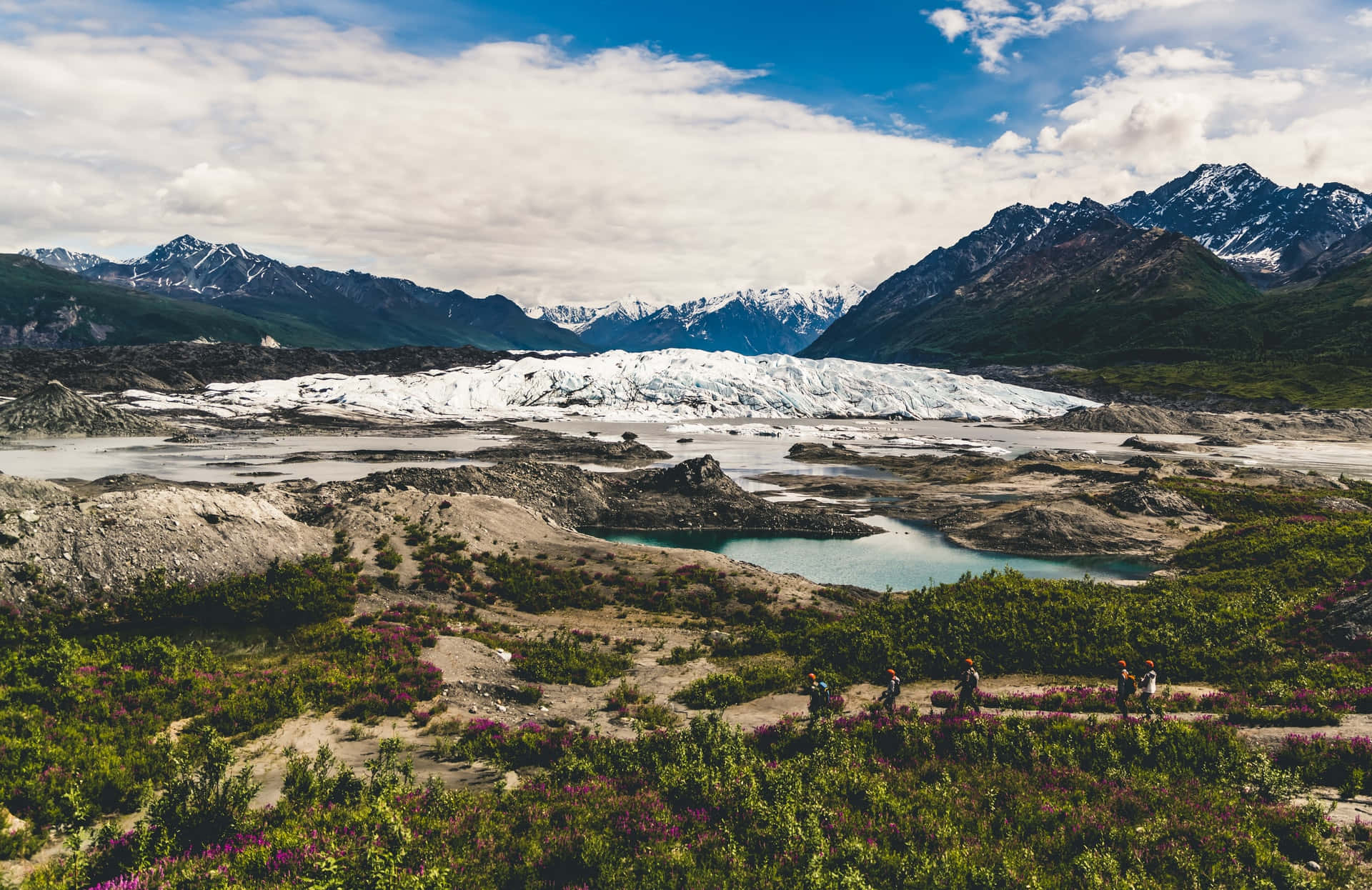 Alaska, glacier, rugged valley, Full HD Desktop Wallpaper