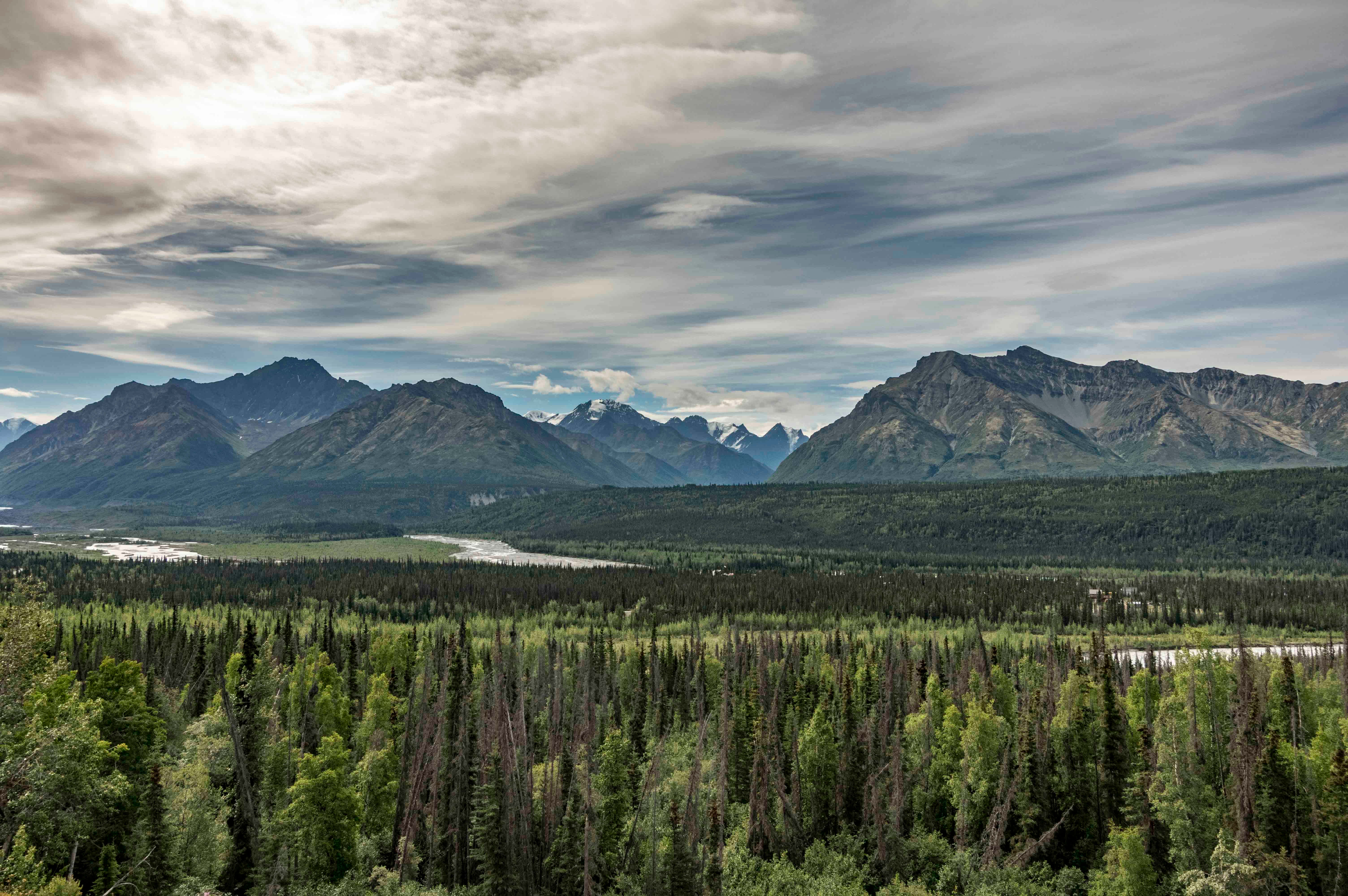 Alaska, rugged mountains, snow-capped peaks, 5K Desktop Wallpaper
