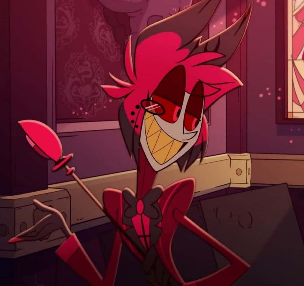Alastor, Hazbin Hotel, red-haired anime devil, SD Desktop Wallpaper