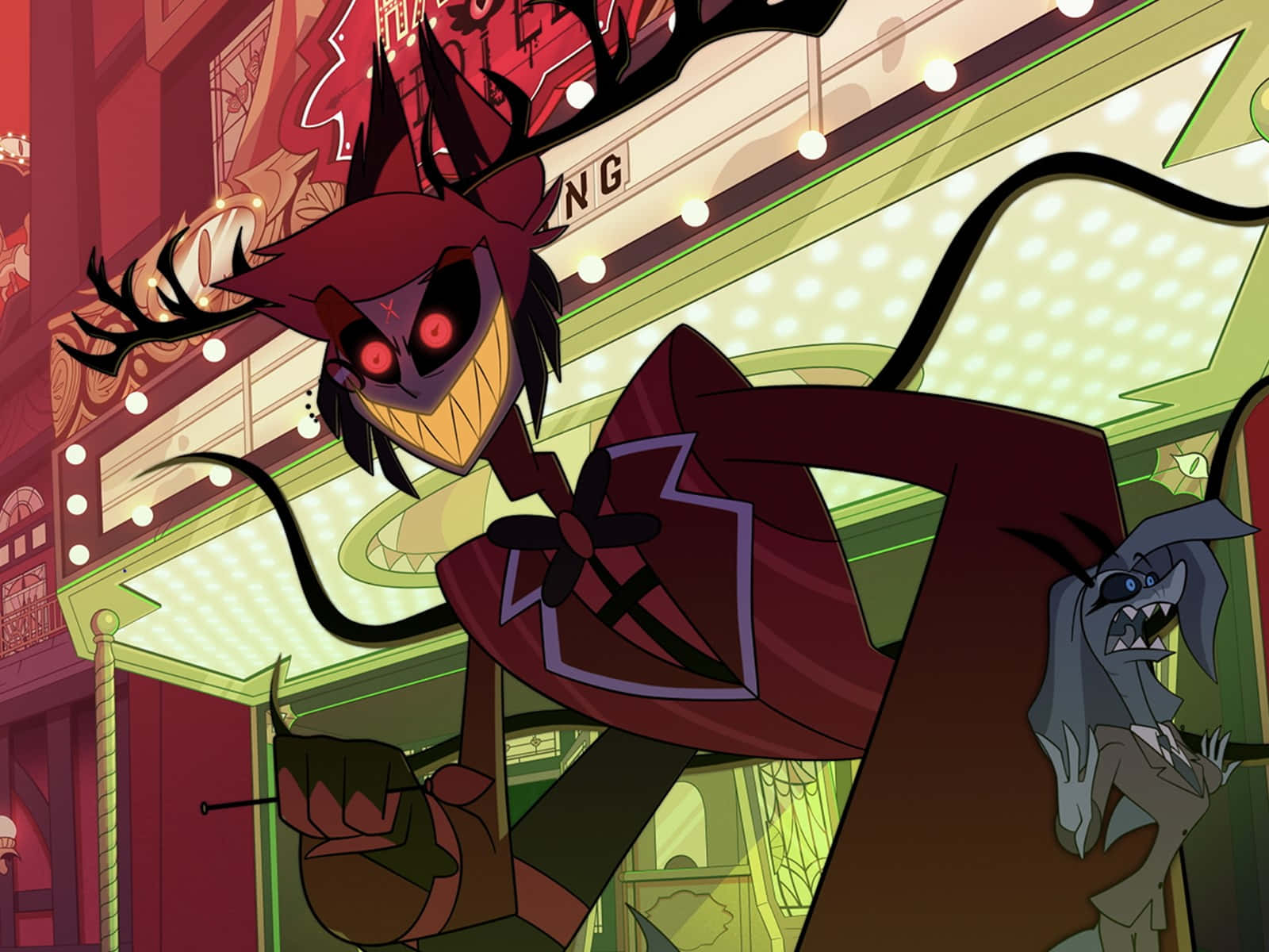 Alastor, Hazbin Hotel, red-eyed demon, HD Desktop Wallpaper