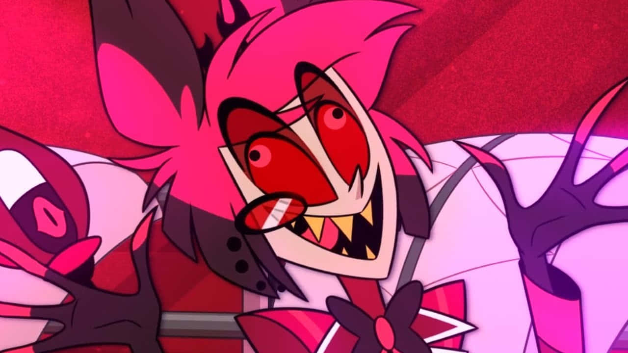 Alastor, Hazbin Hotel, pink hair, HD Desktop Wallpaper