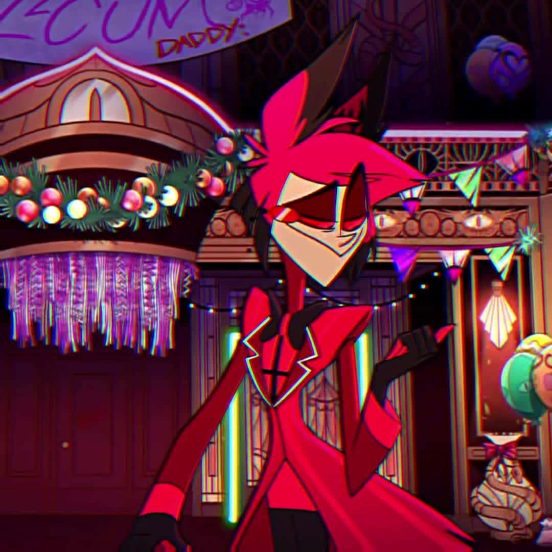 Alastor, Hazbin Hotel, red-haired anime character, SD Desktop Wallpaper