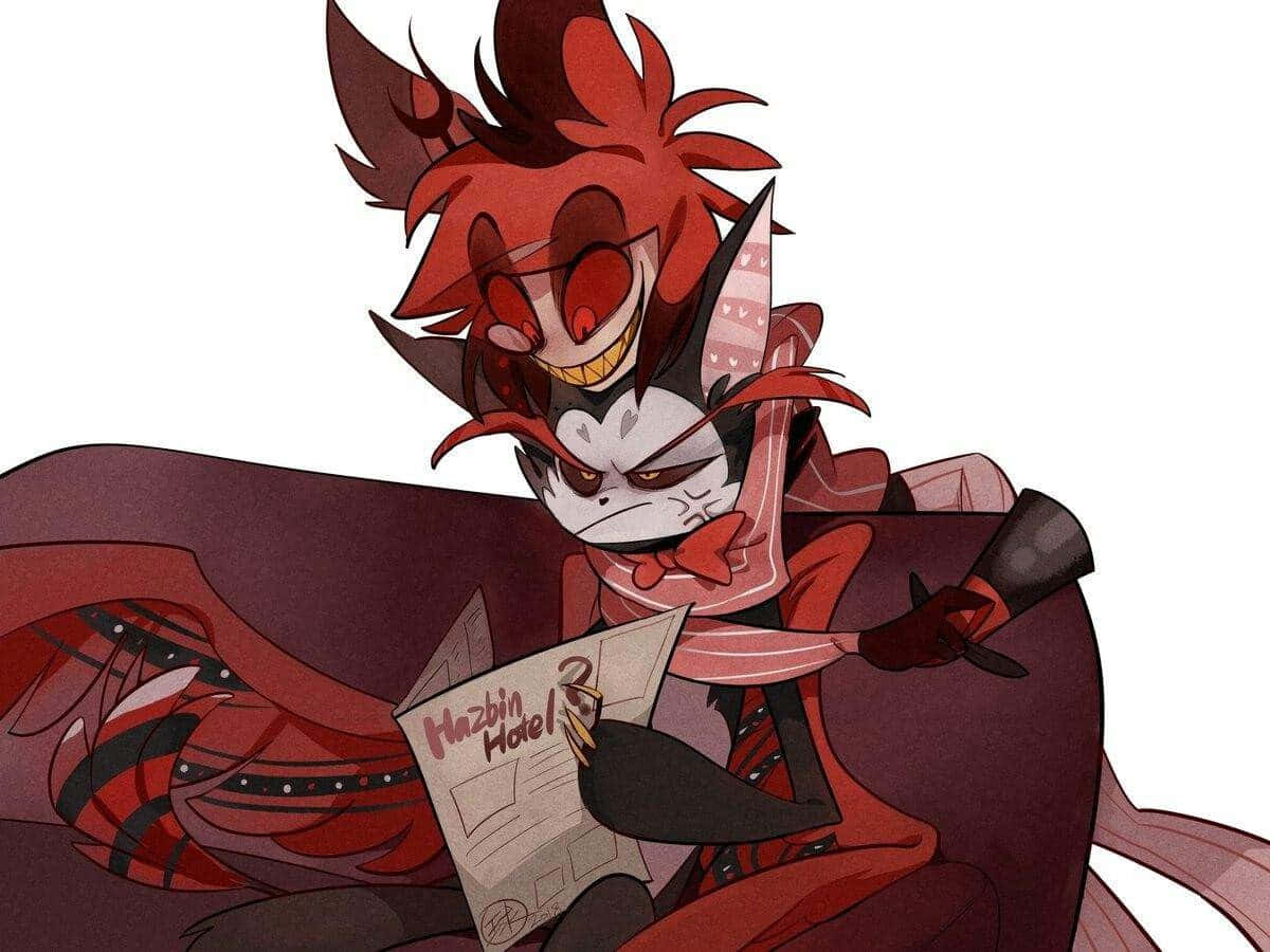 Alastor, Hazbin Hotel, red-haired anime demon, SD Desktop Wallpaper