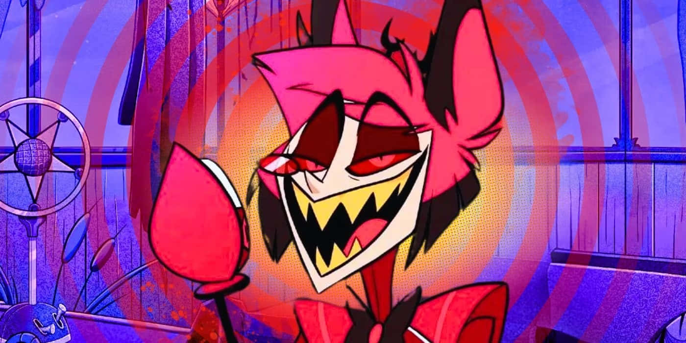 Alastor, Hazbin Hotel, pink hair, HD Desktop Wallpaper