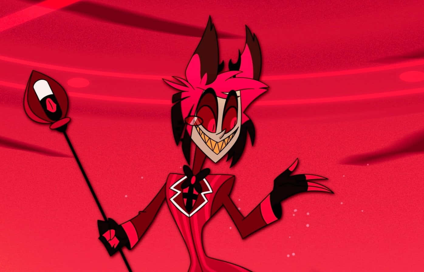 Alastor, Hazbin Hotel, pink hair, HD Desktop Wallpaper