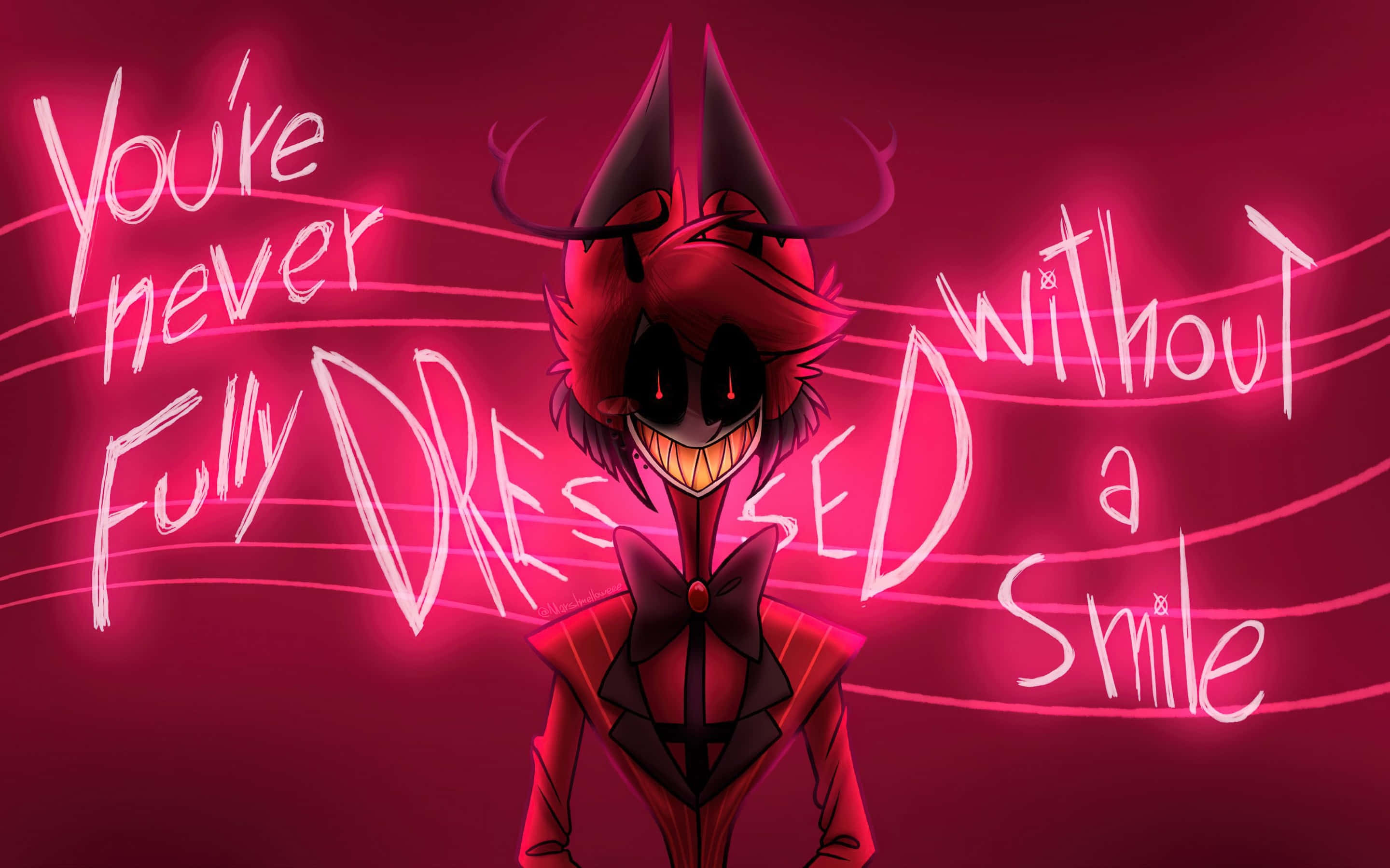 Alastor, Hazbin Hotel, red-haired, 2K Desktop Wallpaper