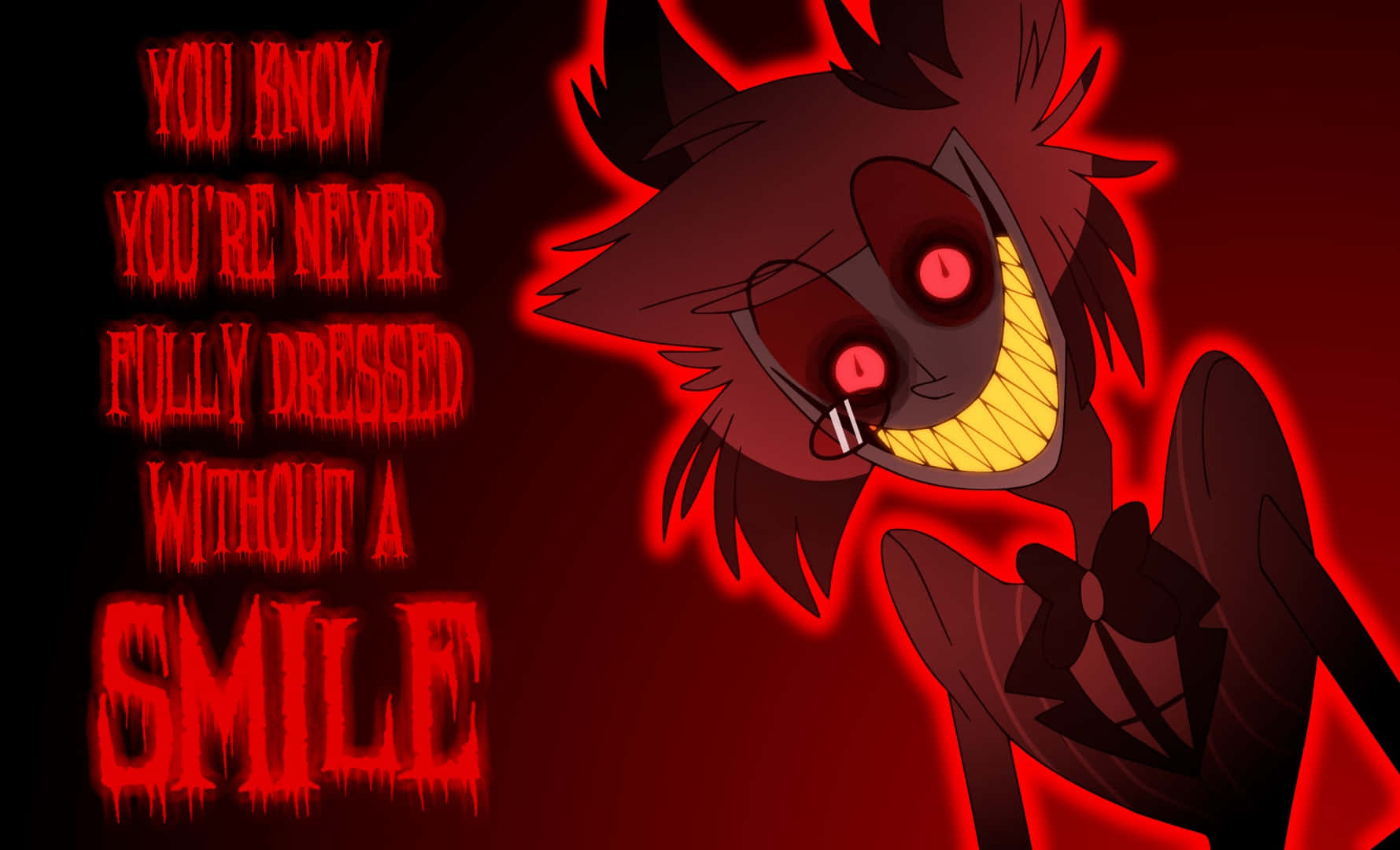 Alastor, smile, glowing red eyes, HD Desktop Wallpaper