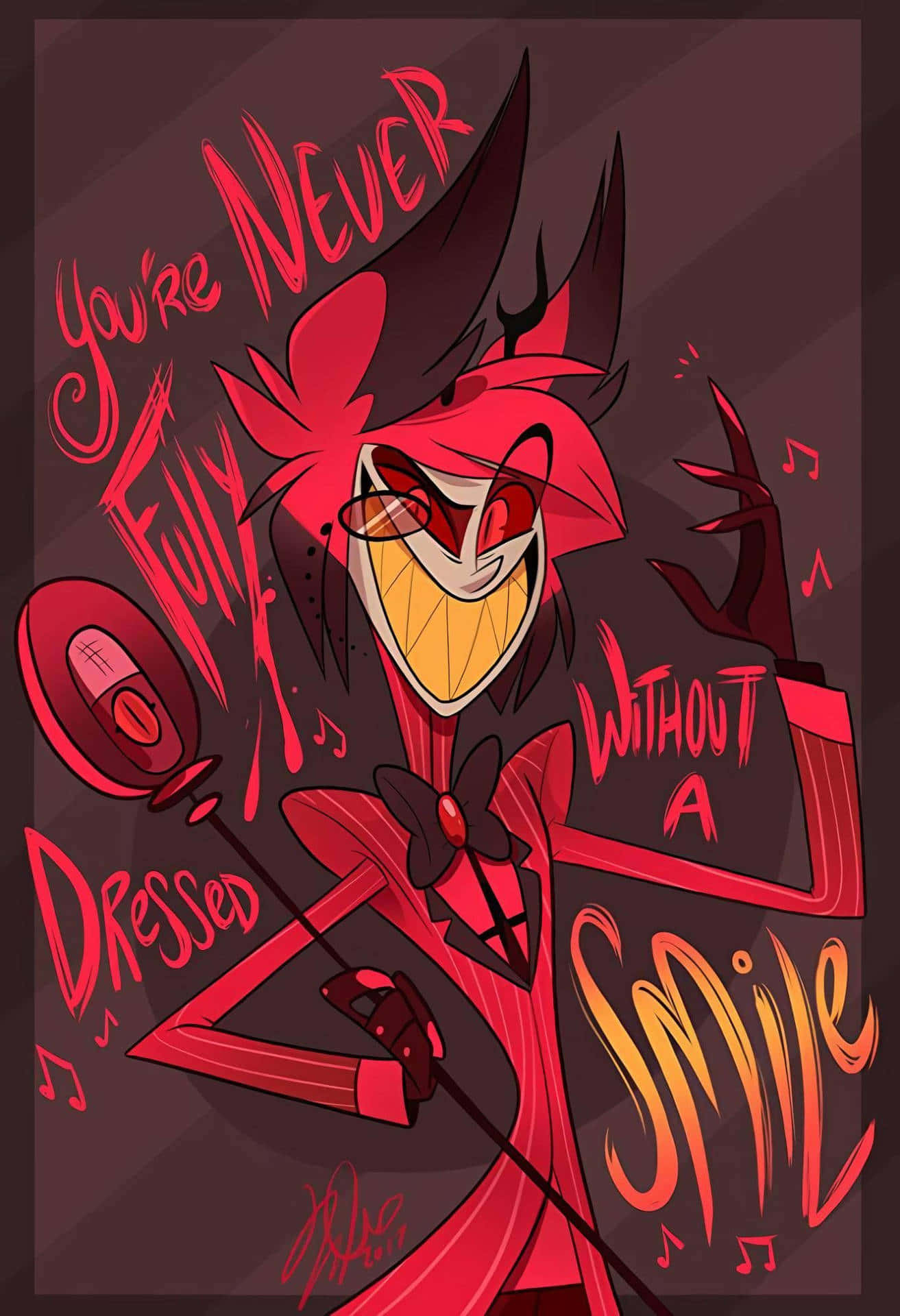 Alastor, red devil character, horns, Full HD Phone Wallpaper