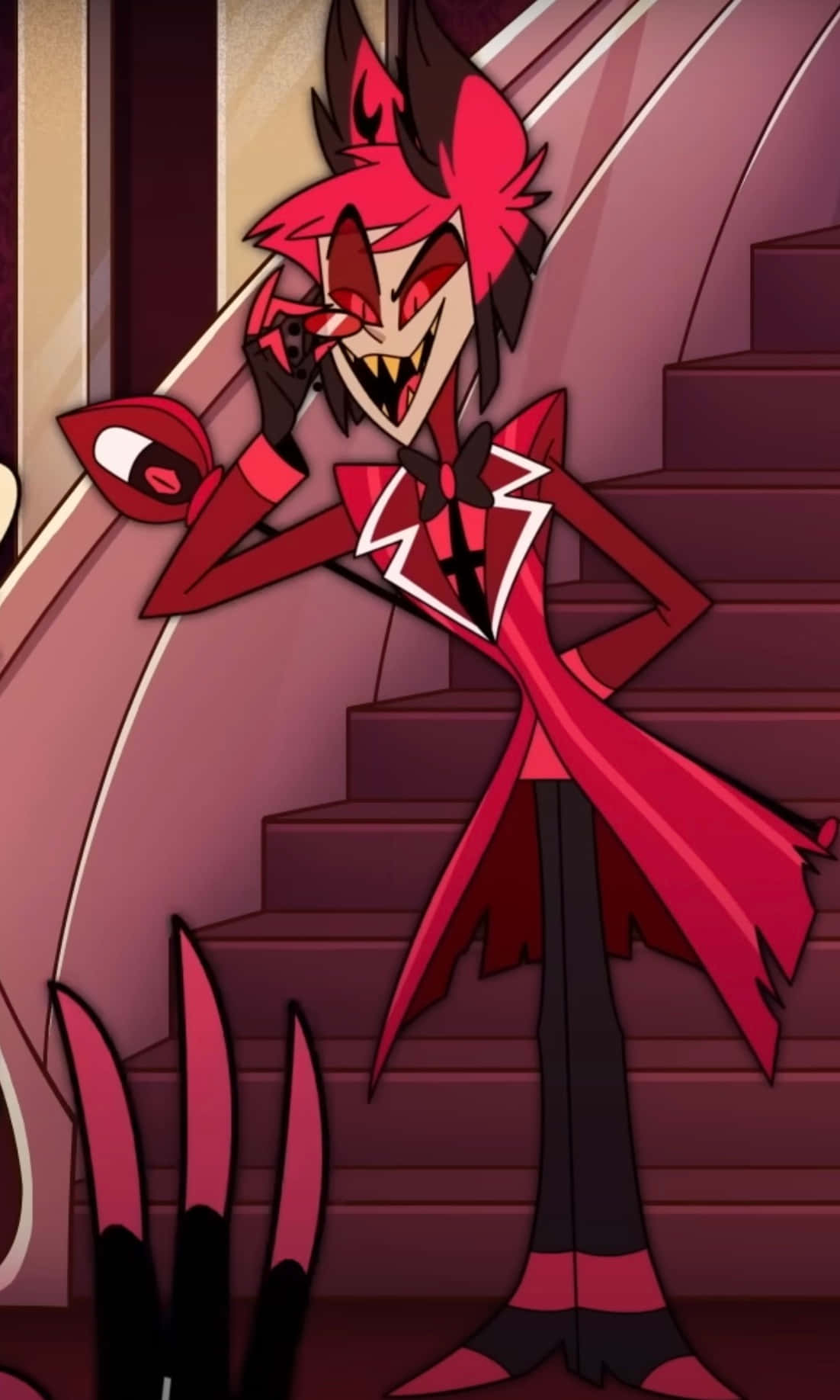Alastor, red-haired, sharp teeth, HD Phone Wallpaper