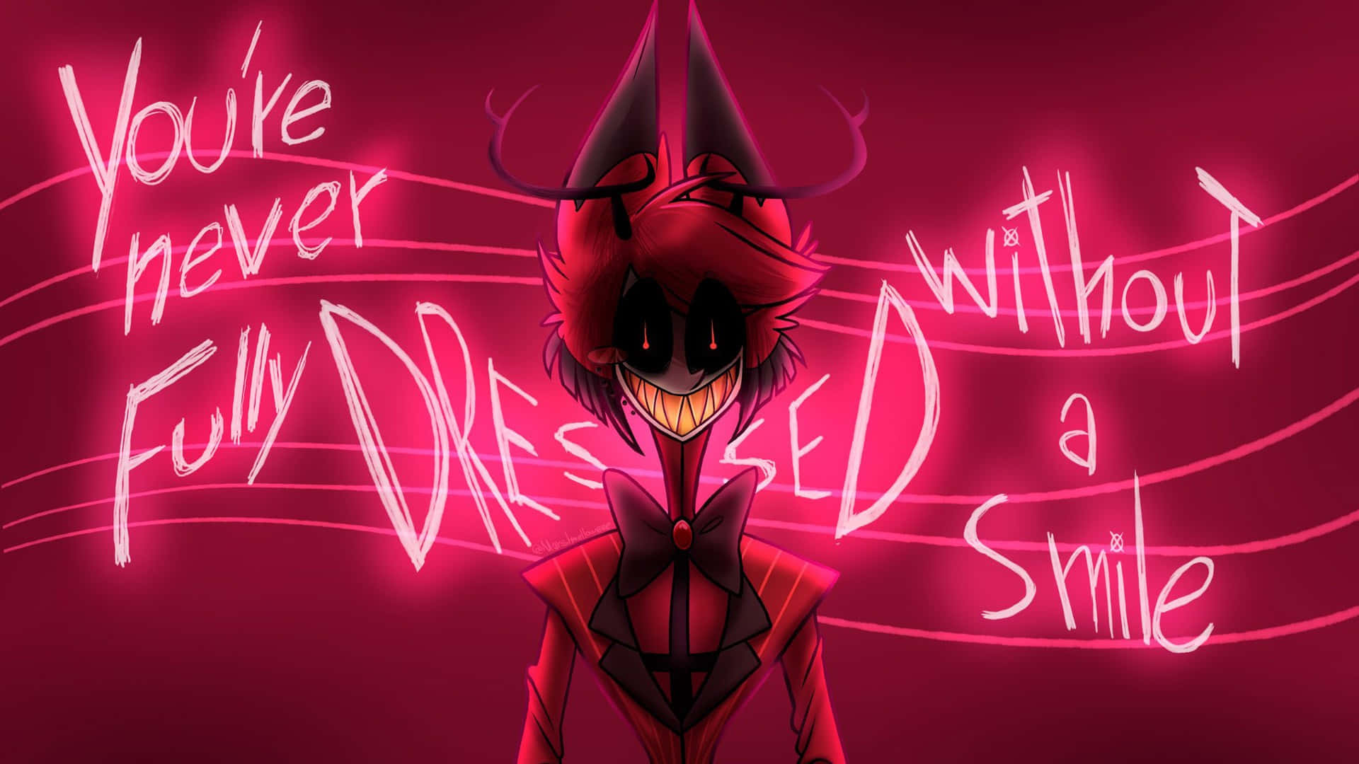 Alastor, smile, bowtie, Full HD Desktop Wallpaper
