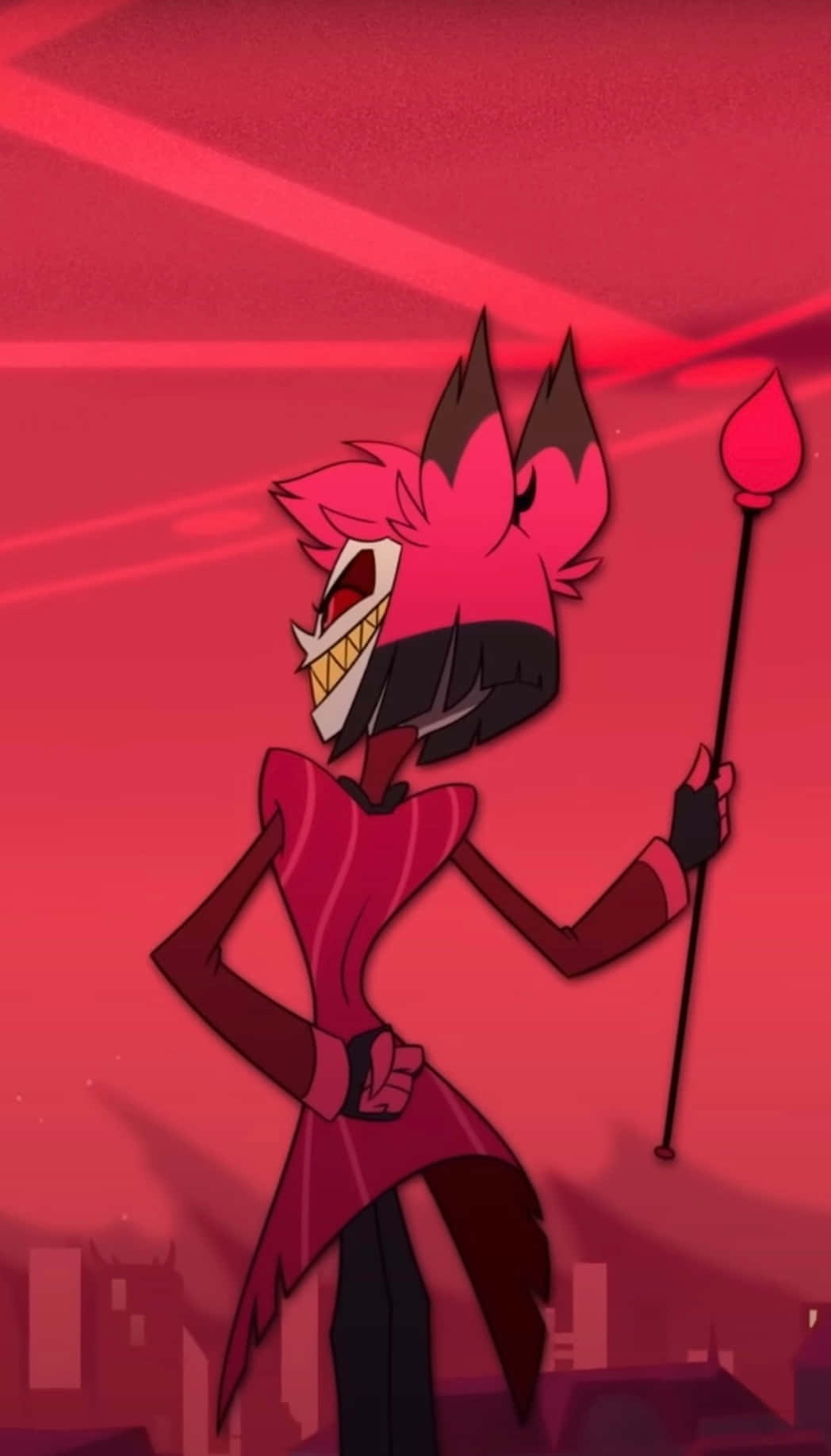 Alastor, pink-haired, anime demon, HD Phone Wallpaper