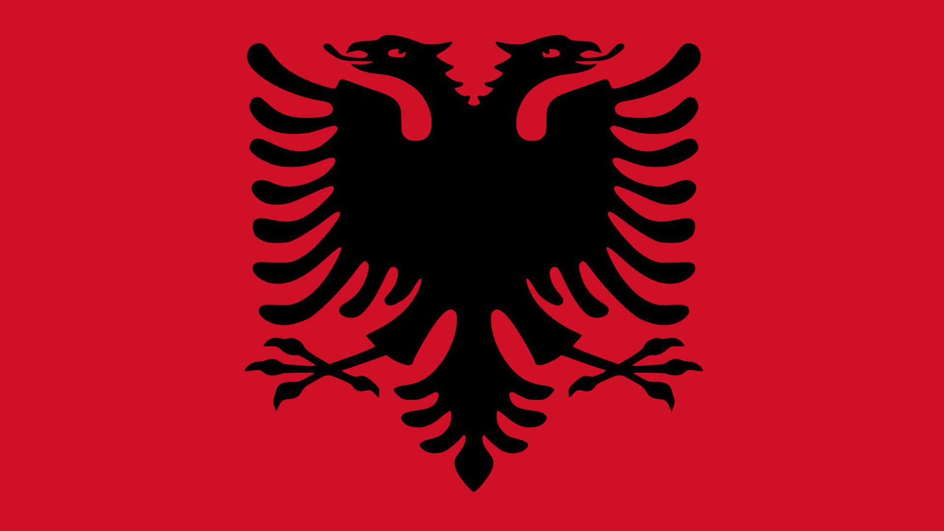Albania, red flag, black double-headed eagle, Full HD Desktop Wallpaper