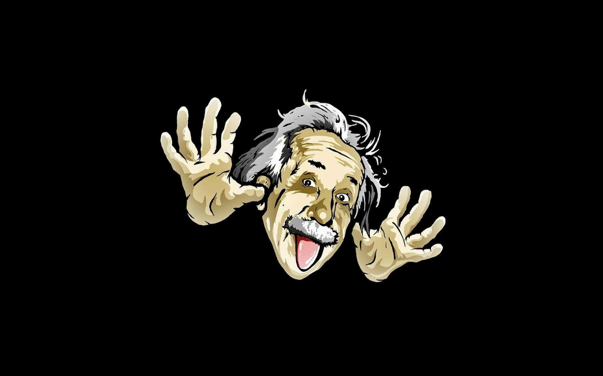 Albert Einstein, wild hair, tongue out, Full HD Desktop Wallpaper
