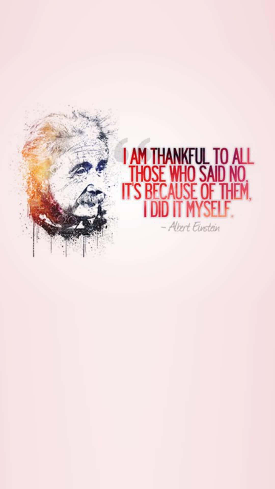 Albert Einstein, watercolor splash portrait, motivational quote, Full HD Phone Wallpaper