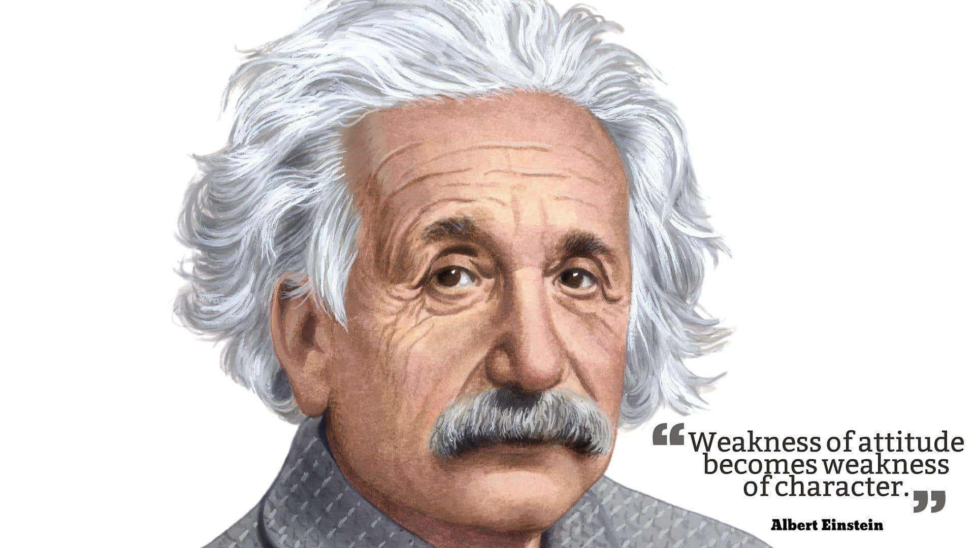 Albert Einstein, white hair, mustache, Full HD Desktop Wallpaper