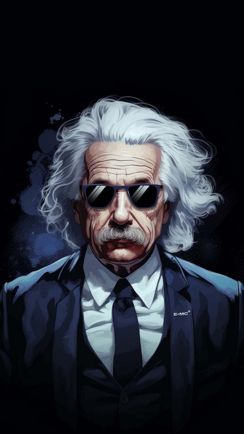 Albert Einstein, wild white hair, sunglasses, HD Phone Wallpaper
