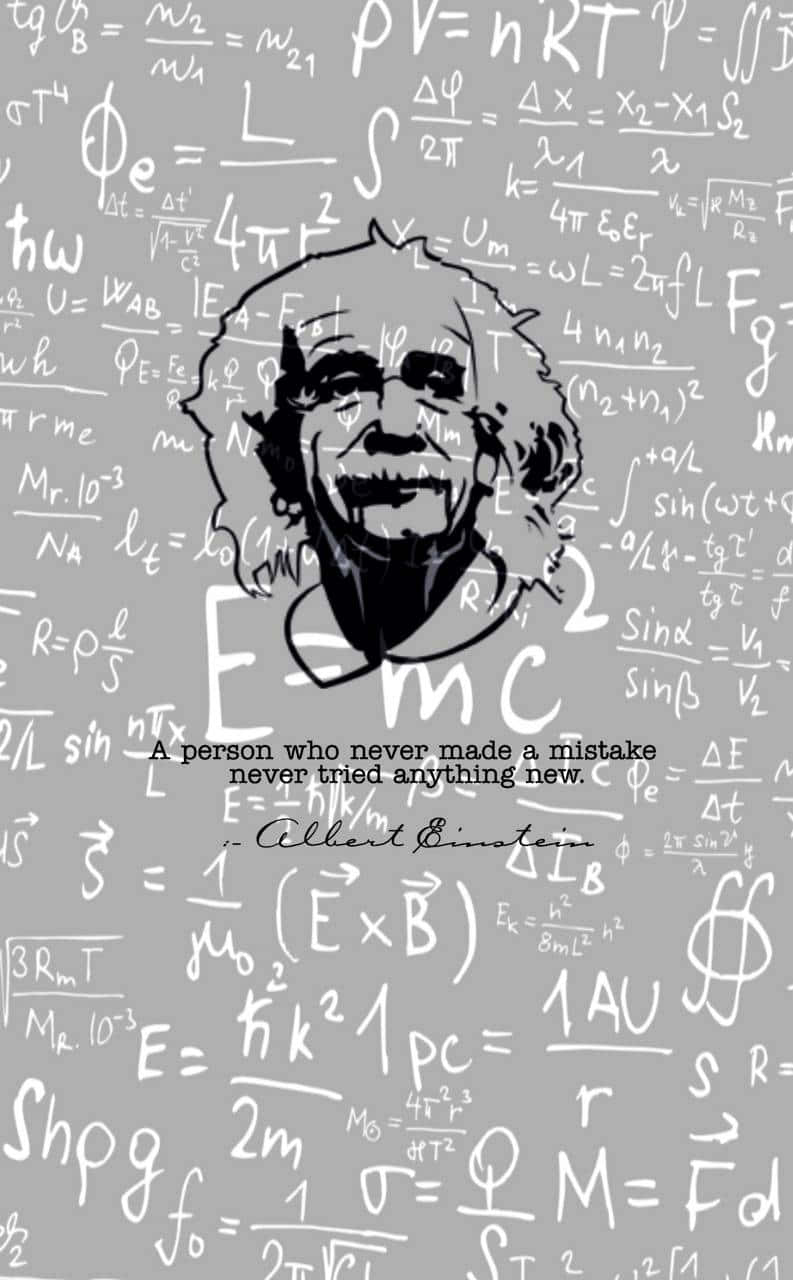 Albert Einstein, physics equations, quote on mistakes and innovation, HD Phone Wallpaper