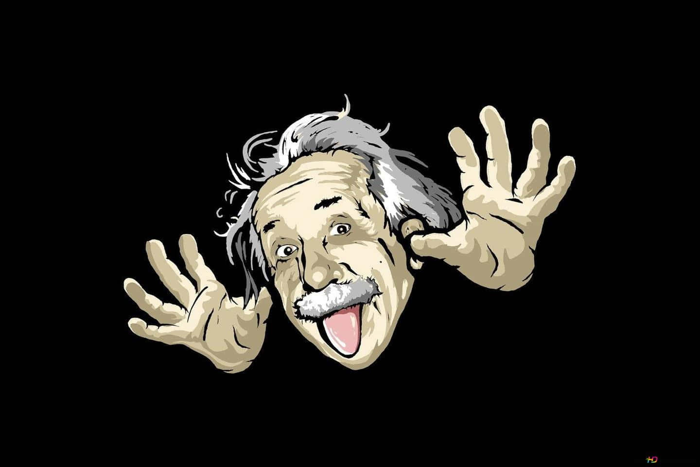 Albert Einstein, cartoonish, wild hair, HD Desktop Wallpaper