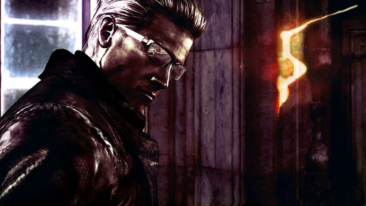 Albert Wesker, leather jacket, glasses, HD Desktop Wallpaper