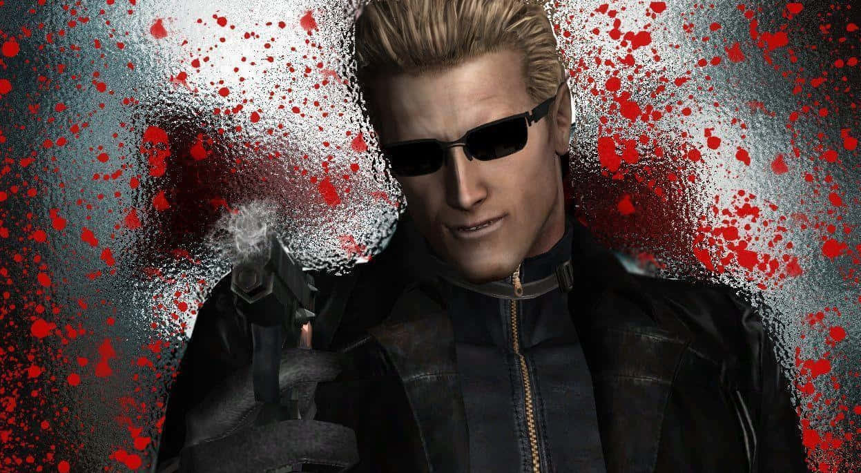 Albert Wesker, blond hair, sunglasses, SD Desktop Wallpaper
