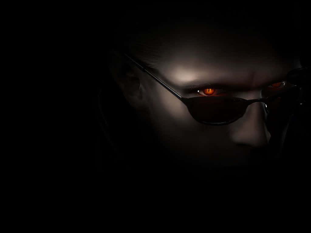 Albert Wesker, glowing orange eyes, dark sunglasses, SD Desktop Wallpaper