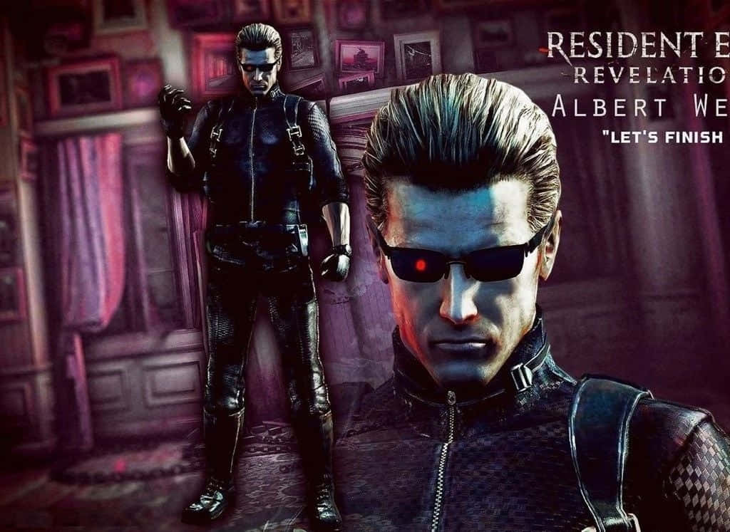 Albert Wesker, black leather, sunglasses, SD Desktop Wallpaper