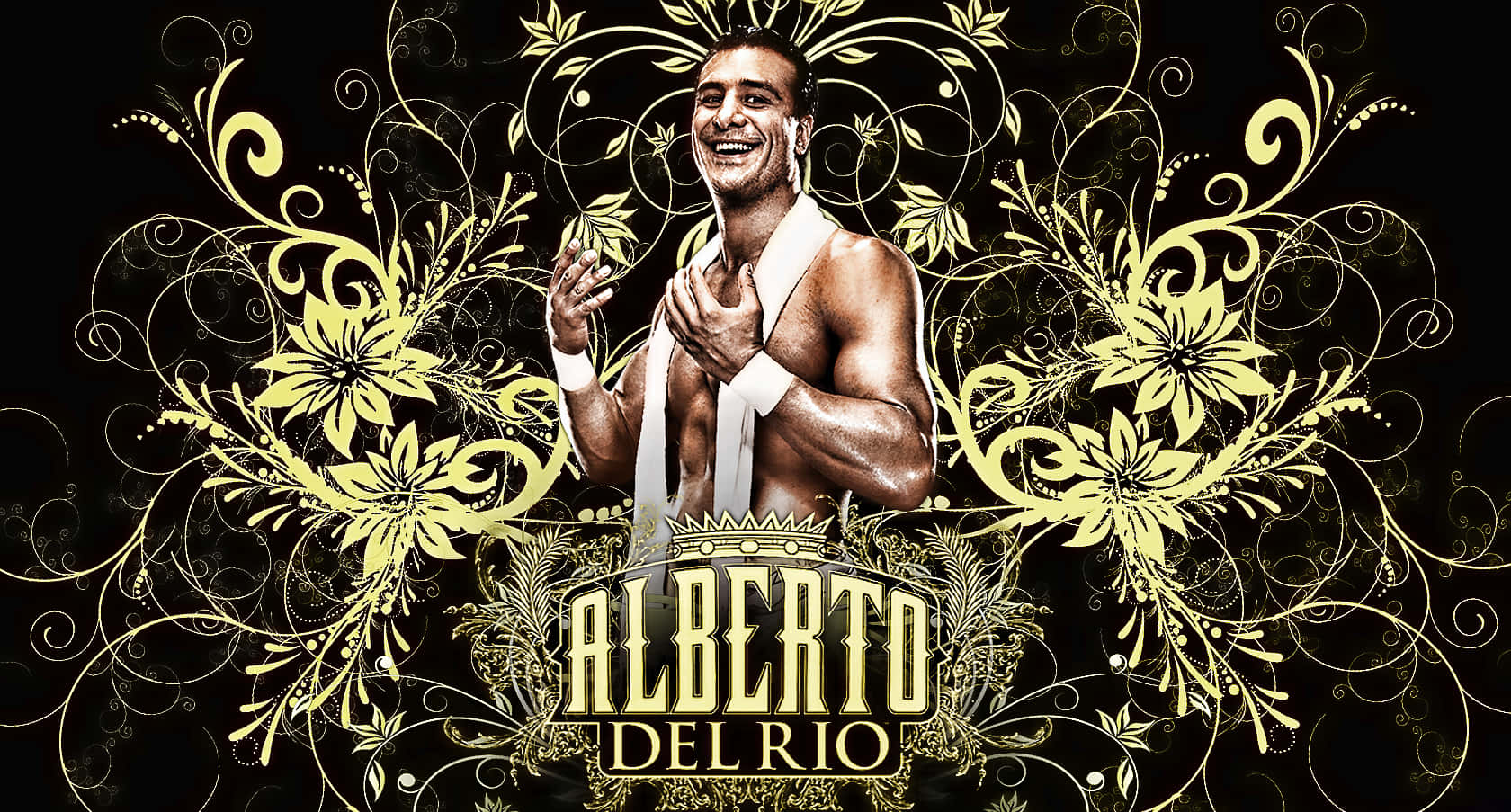 Alberto Del Rio, white wrestling gear, black background, HD Desktop Wallpaper