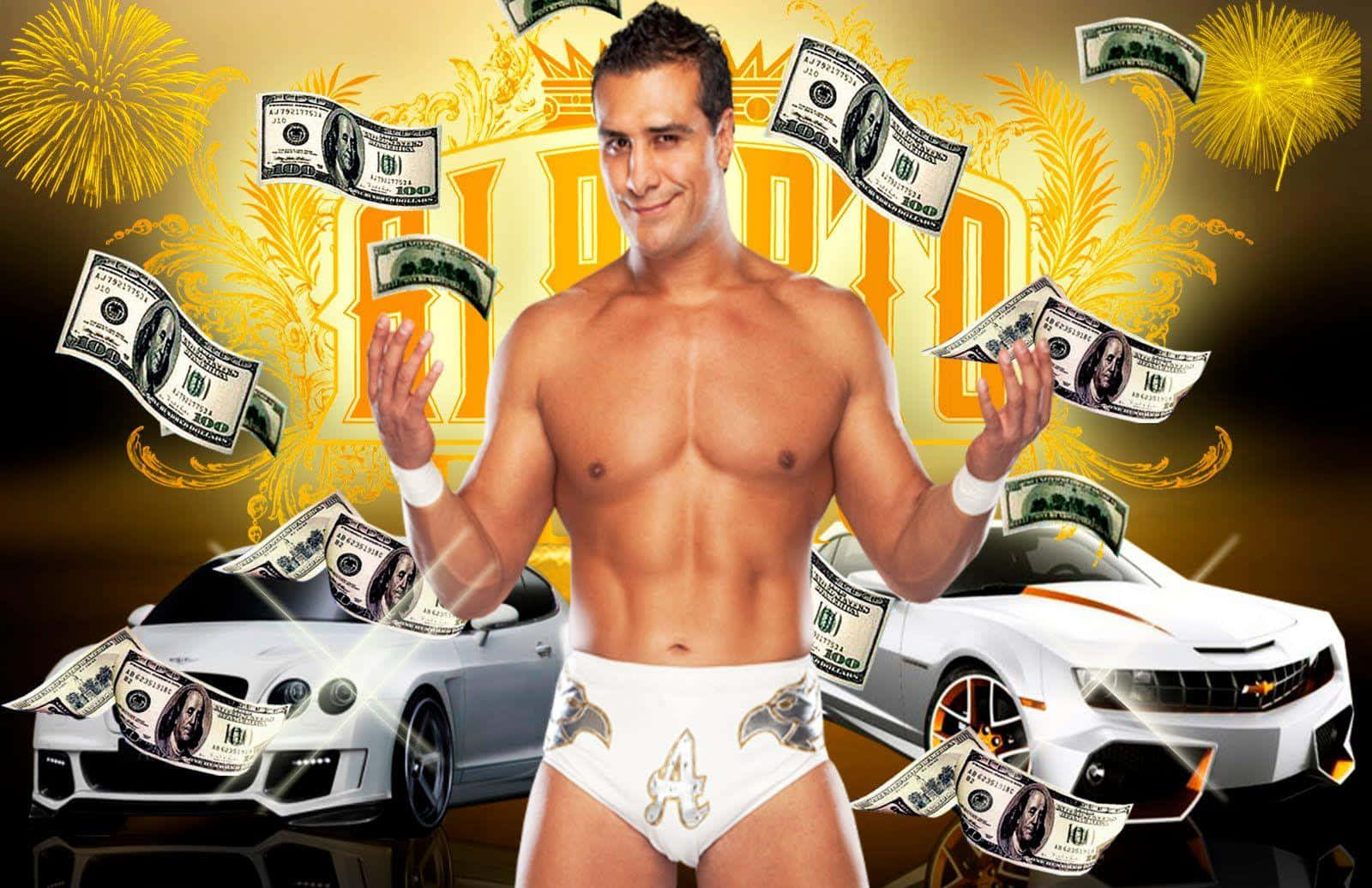 Alberto Del Rio, white trunks, dollar bills, HD Desktop Wallpaper