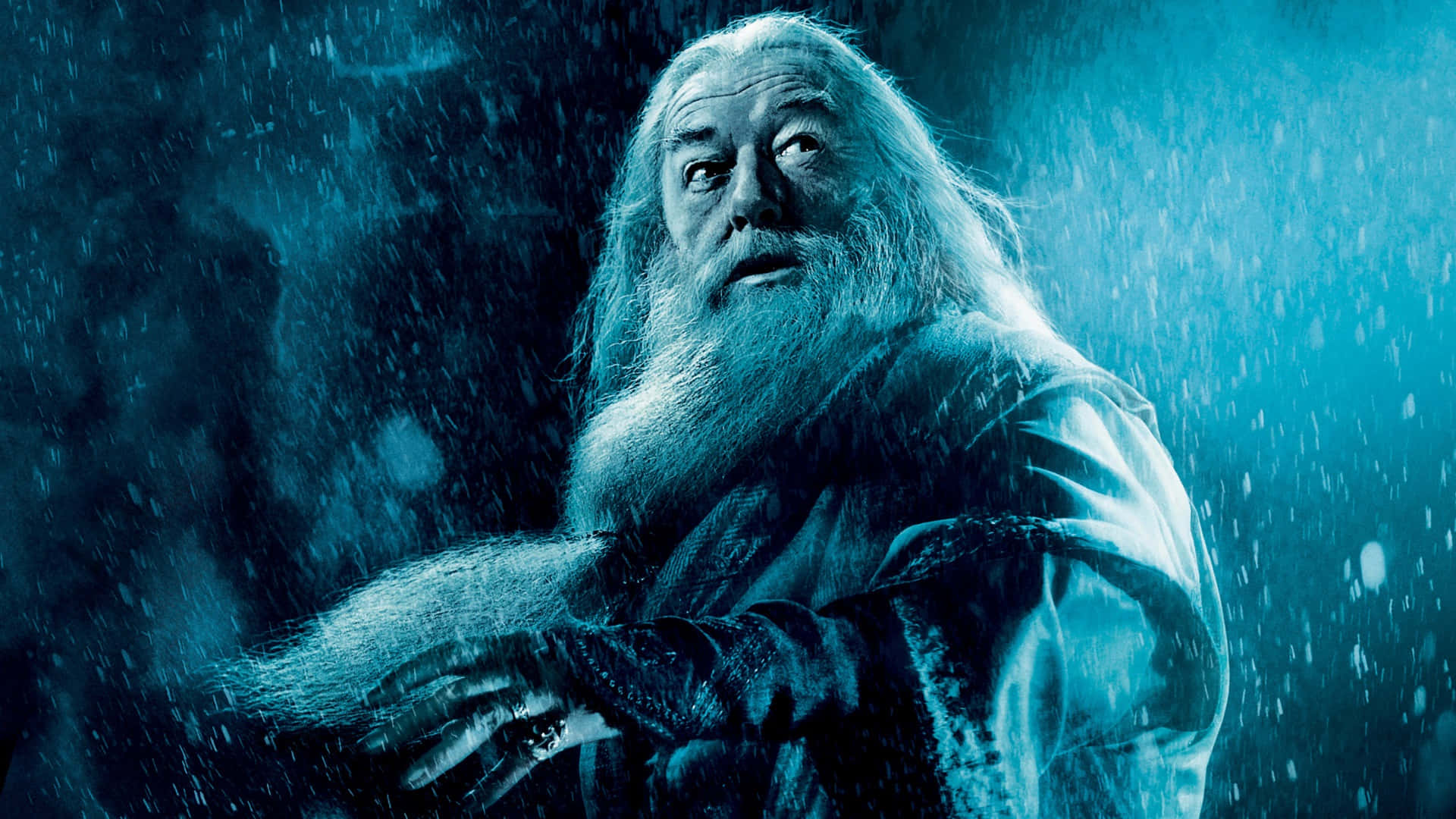 Albus Dumbledore, elderly wizard, long white beard, Full HD Desktop Wallpaper