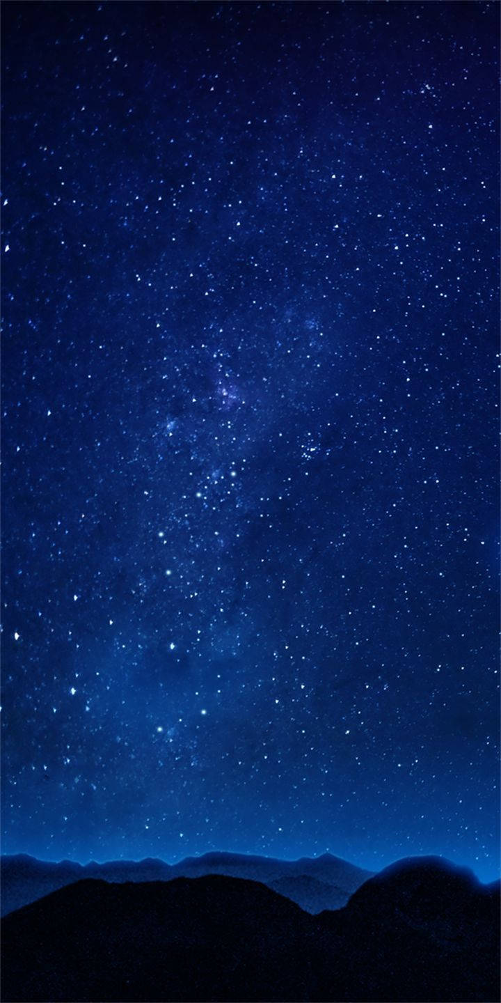 Alcatel Starry Night, starry night sky, dark mountain silhouettes, HD Phone Wallpaper