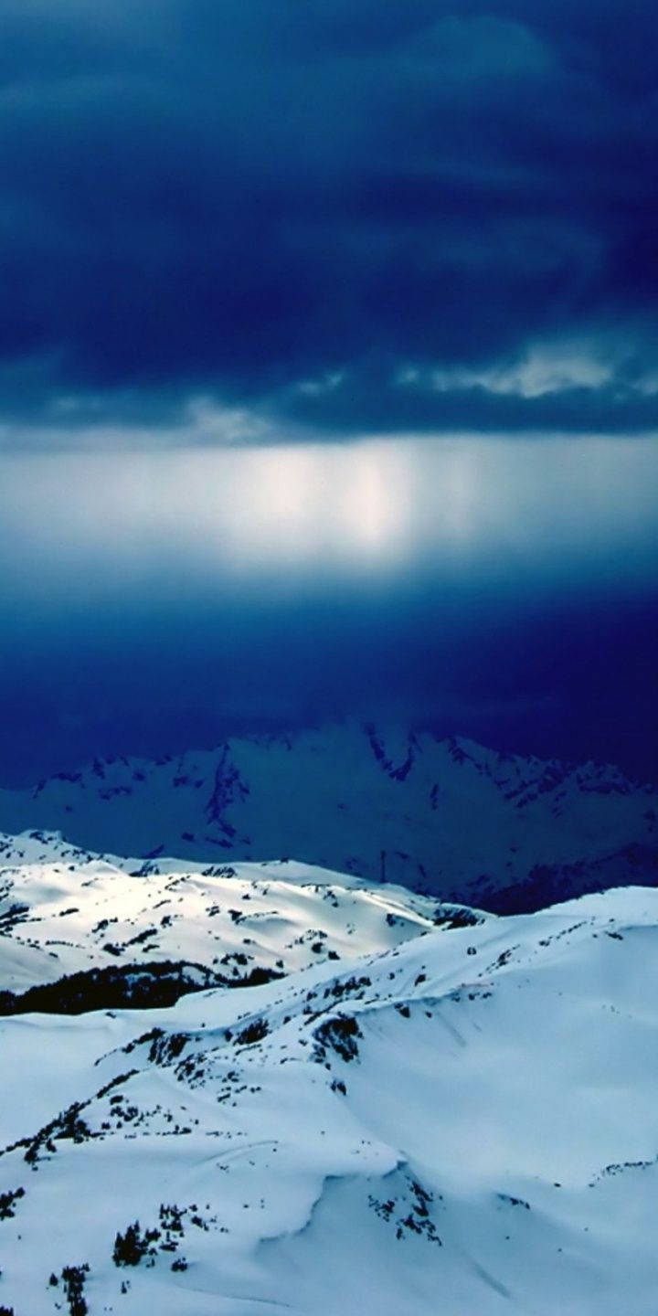 Alcatel, icy mountain, stormy sky, HD Phone Wallpaper