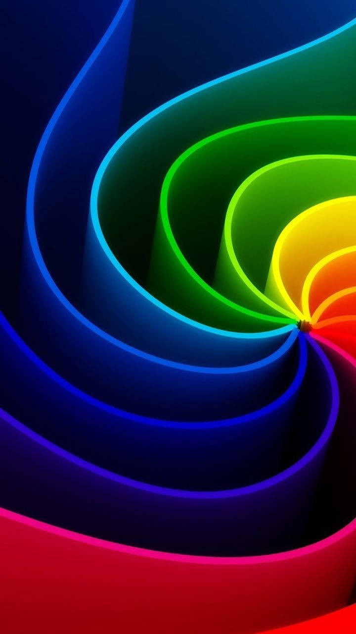 Alcatel, rainbow spiral, neon rainbow swirls, HD Phone Wallpaper