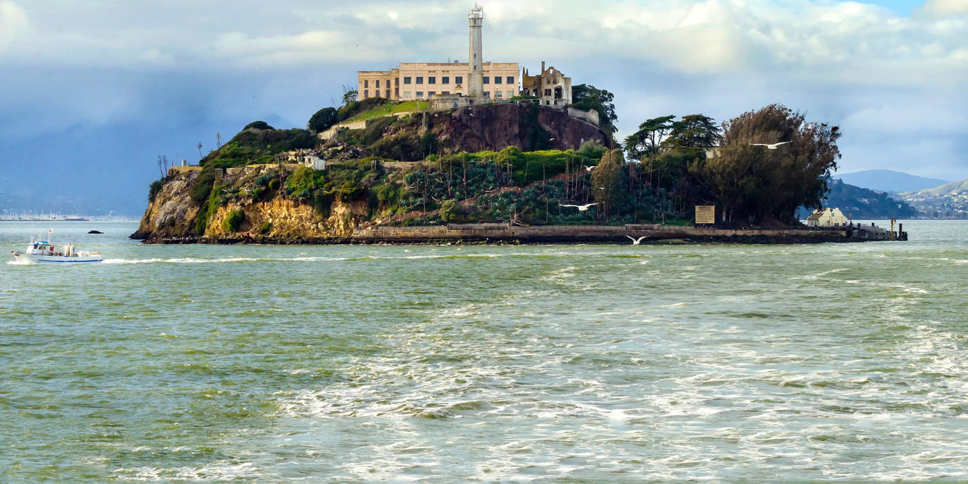 Alcatraz Island, historic prison, rocky outcrop, HD Desktop Wallpaper