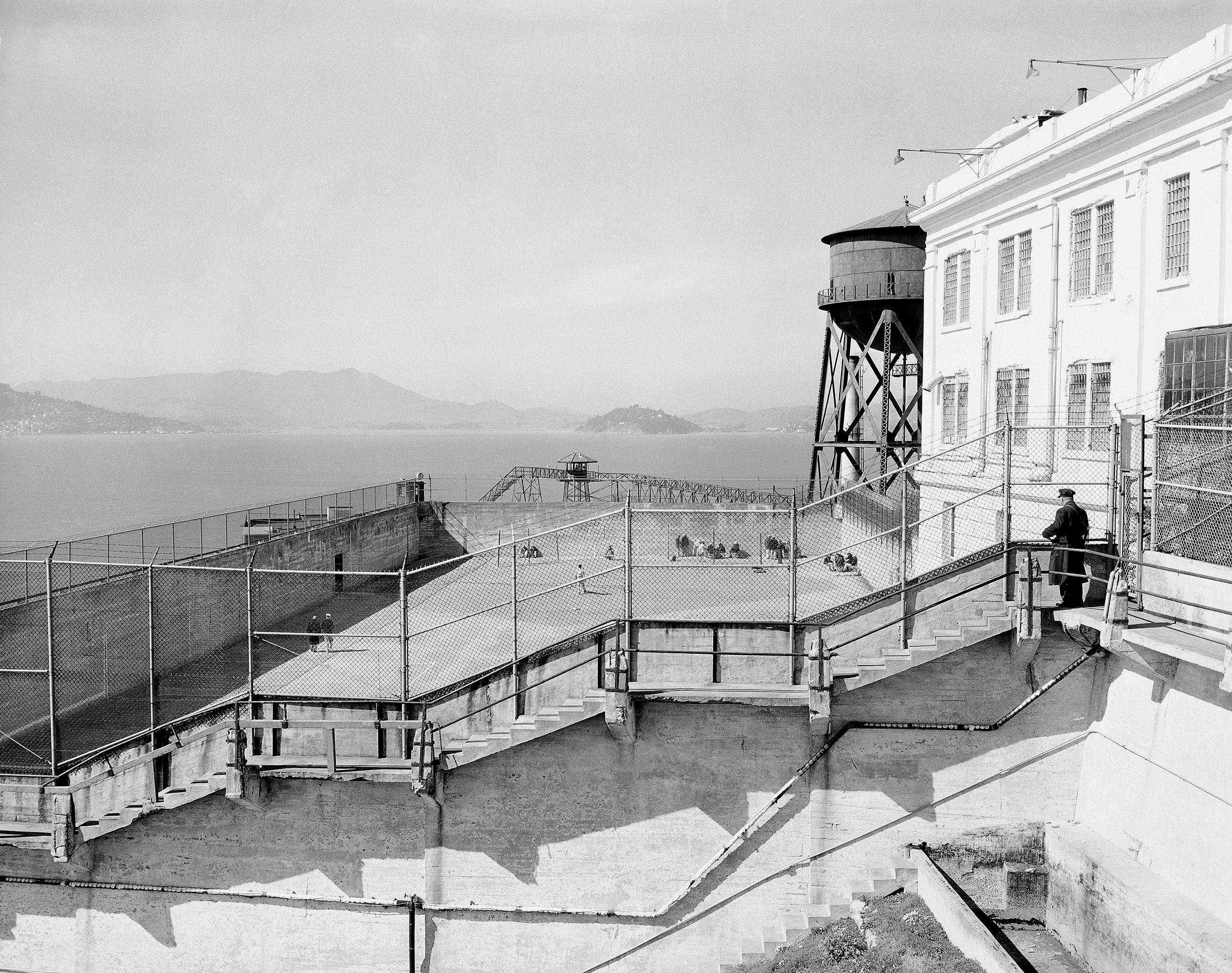 Alcatraz Island, prison, fenced yard, Full HD Desktop Wallpaper