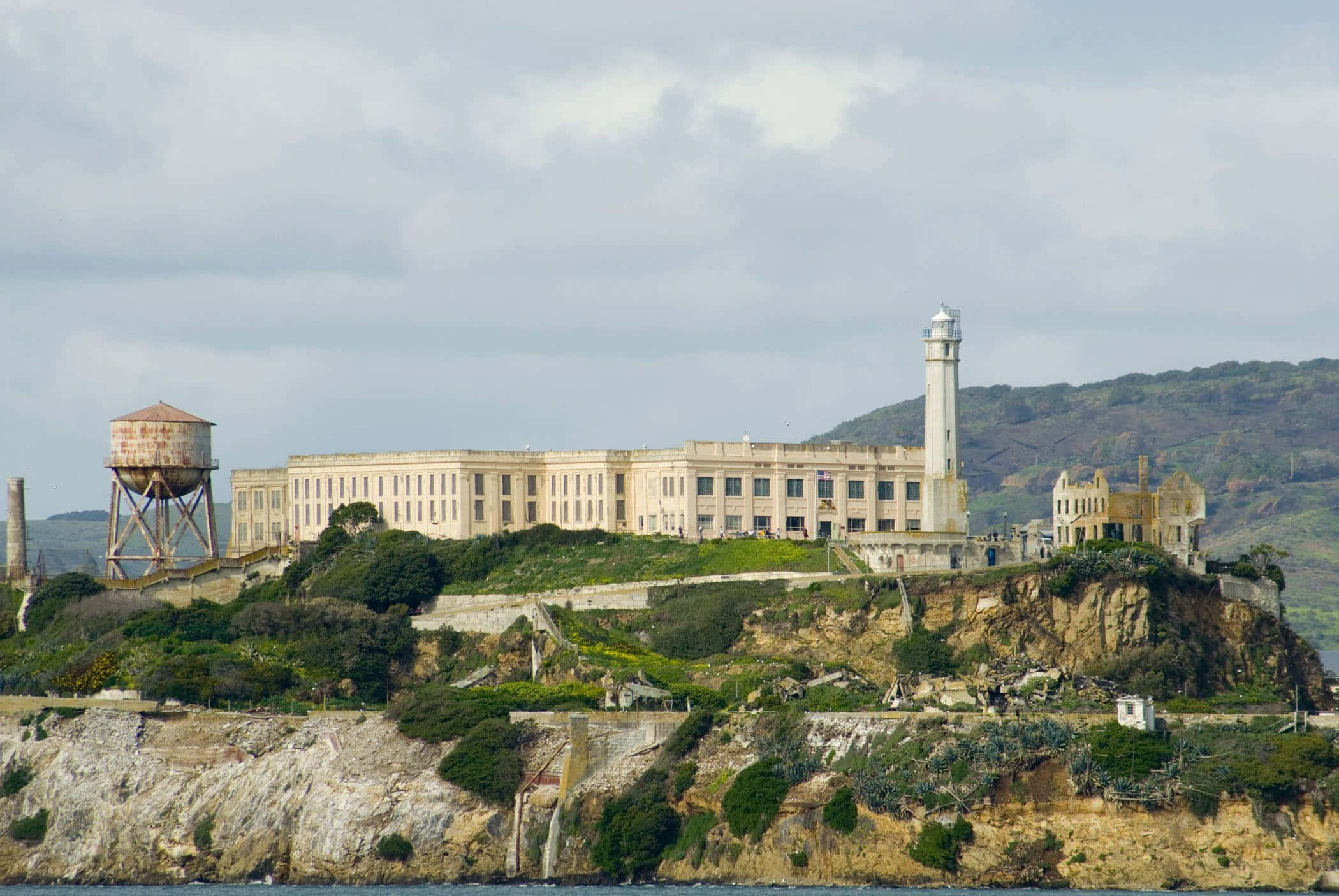 Alcatraz Island, historic prison complex, lighthouse, Full HD Desktop Wallpaper