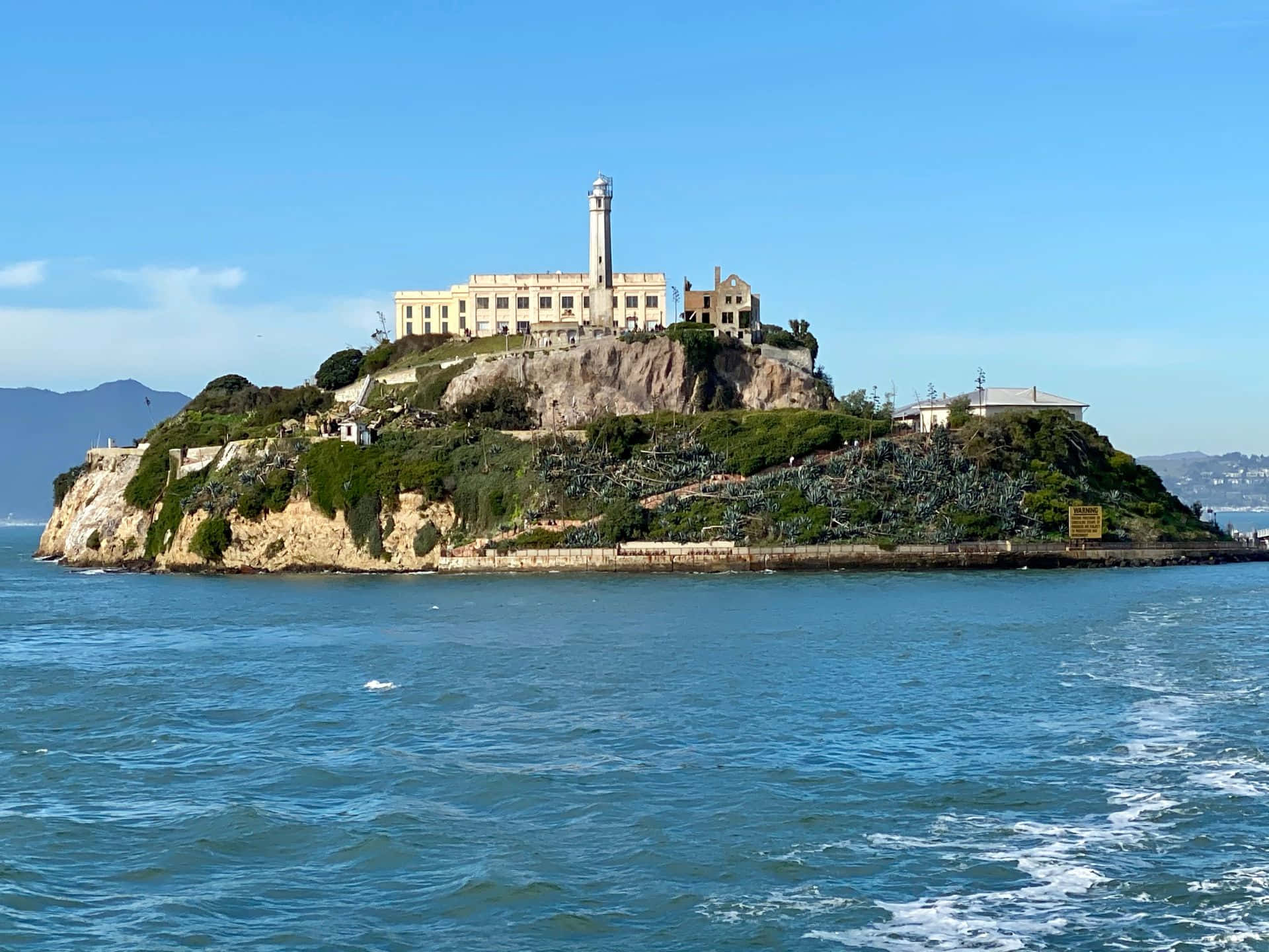 Alcatraz Island, historic prison, lighthouse, Full HD Desktop Wallpaper