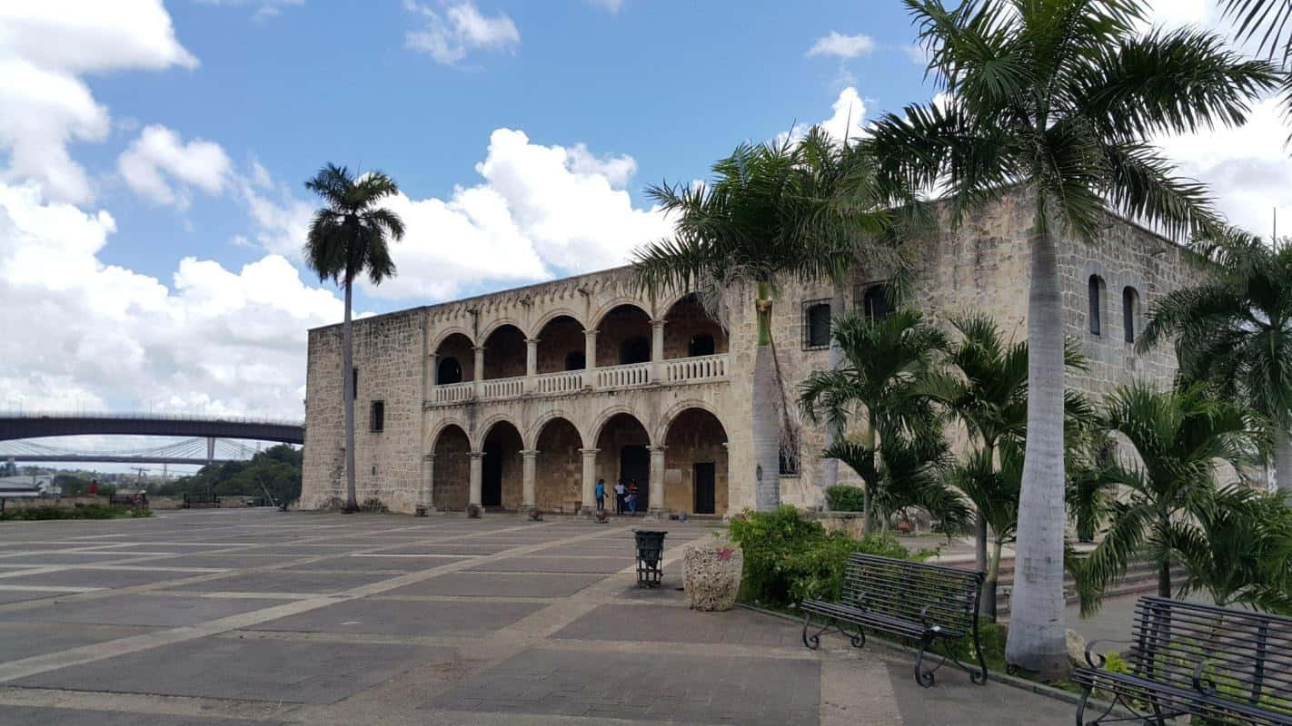 Alcazar De Colon, blue sky, fluffy white clouds, HD Desktop Wallpaper