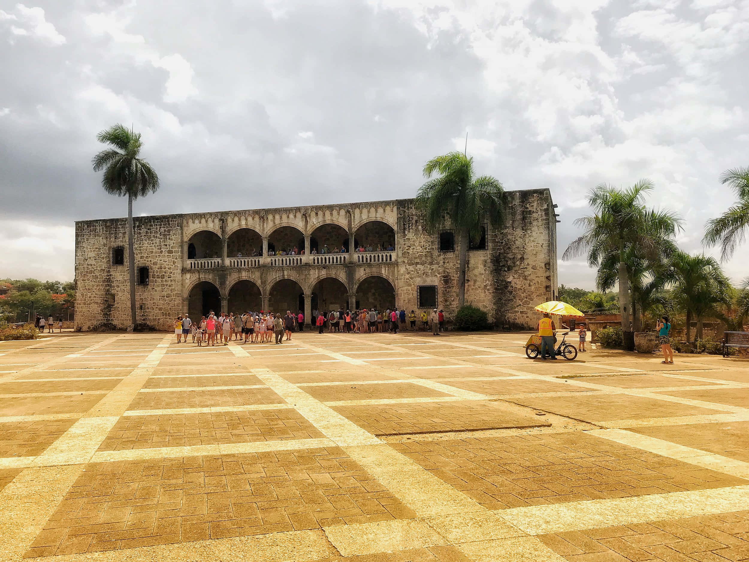 Alcazar De Colon, cloudy sky, stone colonial building, Full HD Desktop Wallpaper
