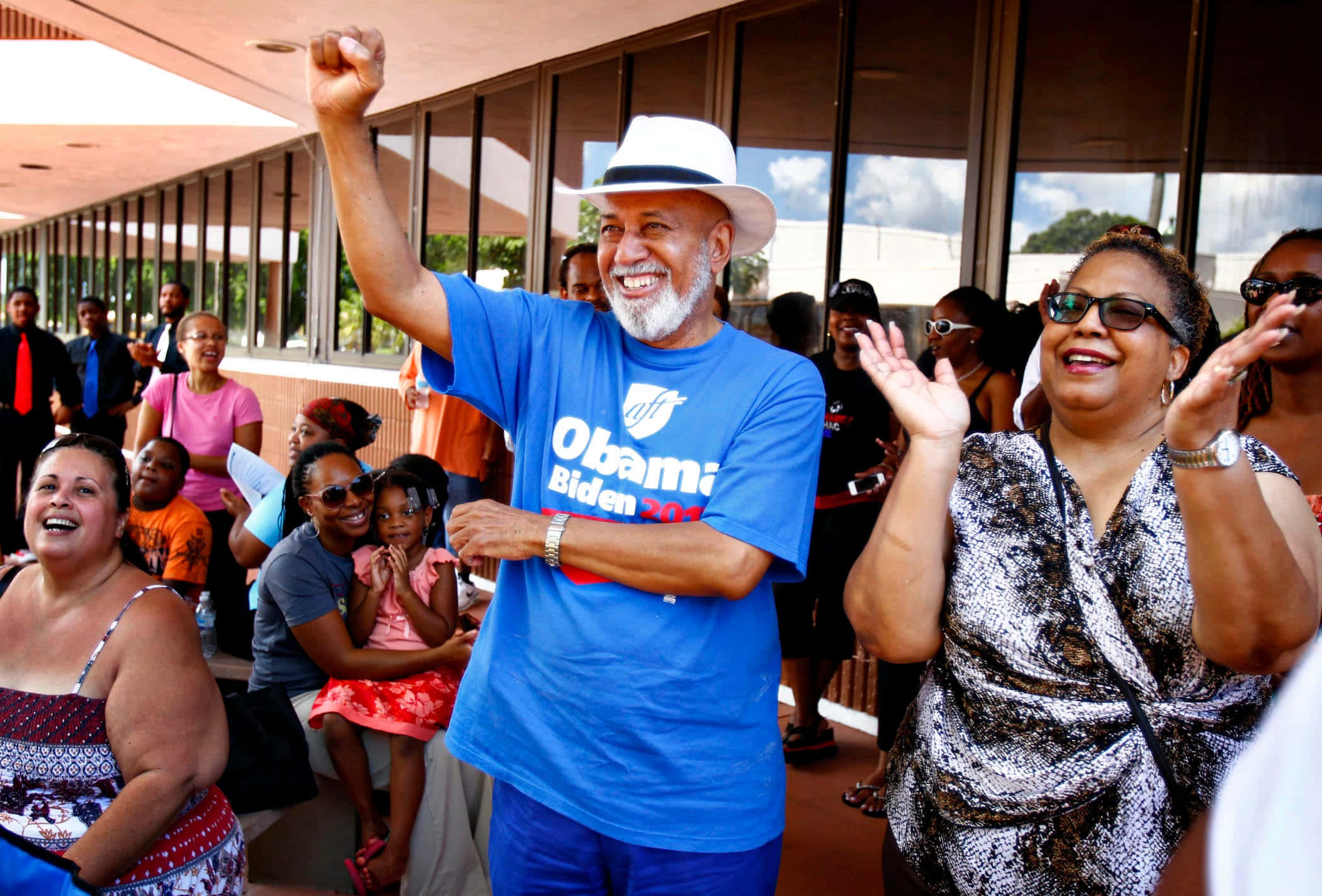 Alcee Hastings, cowboy hat, outdoor political rally, Full HD Desktop Wallpaper
