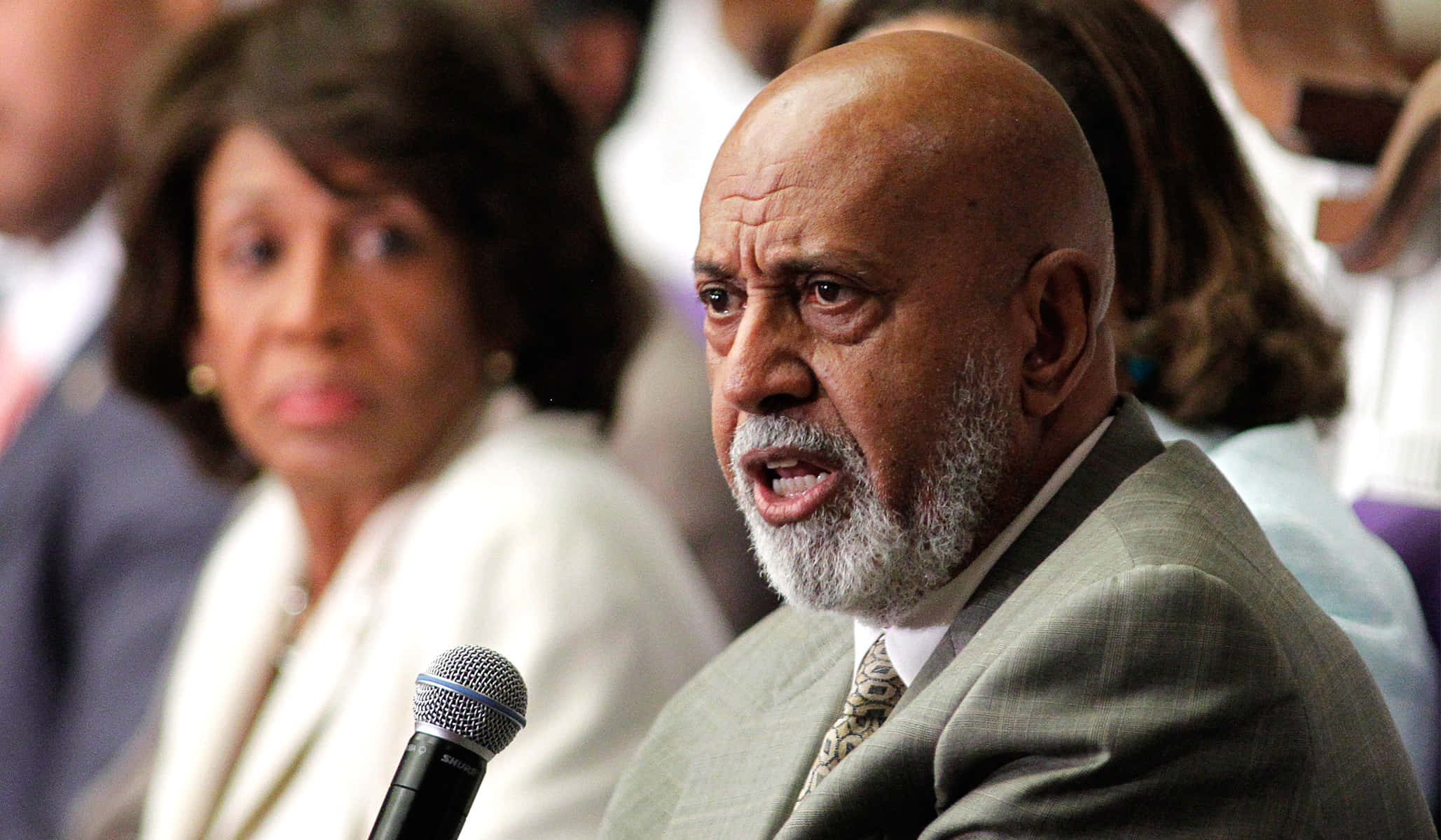 Alcee Hastings, bald man, gray beard, Full HD Desktop Wallpaper