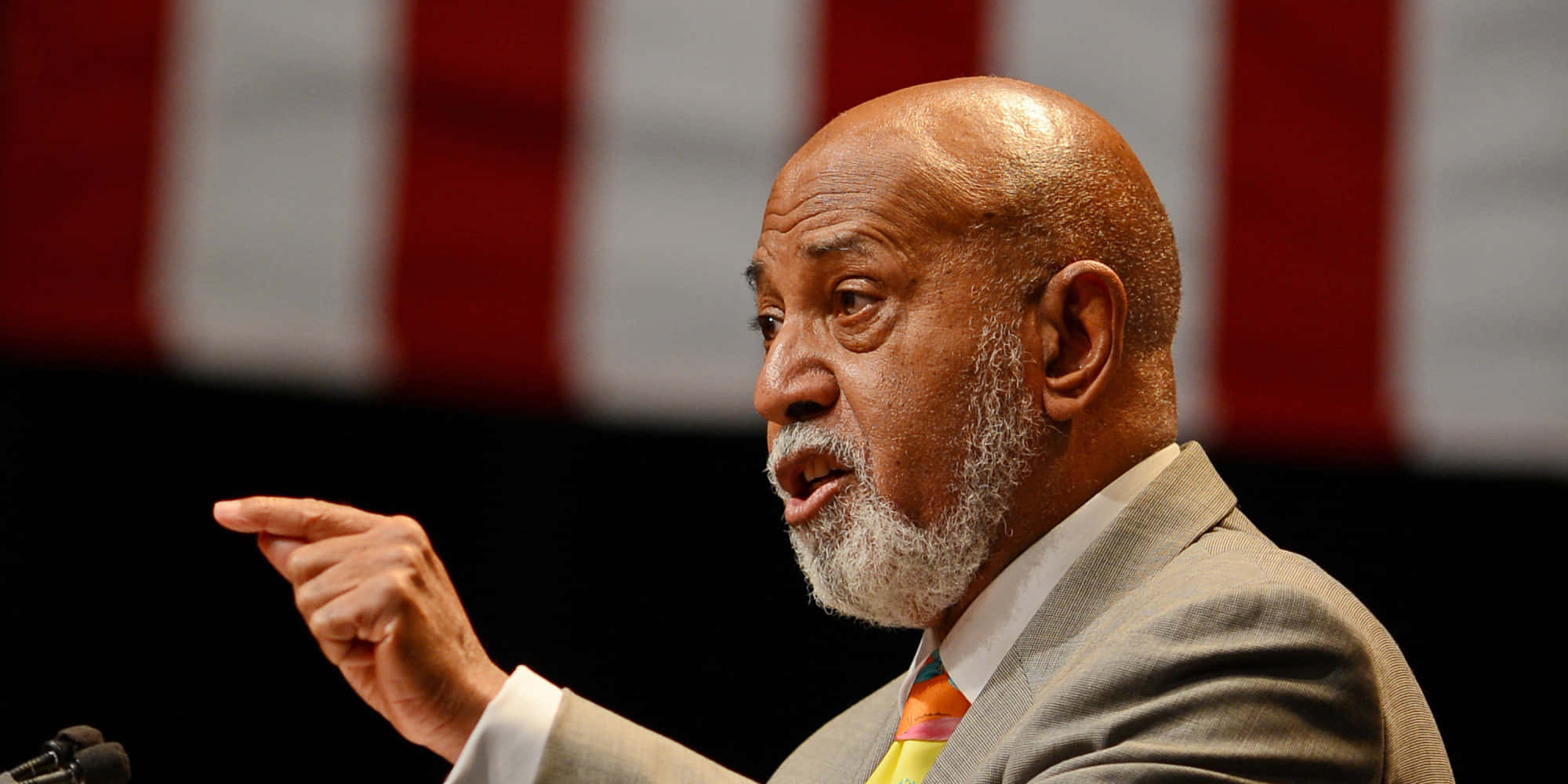 Alcee Hastings, American flag backdrop, podium, Full HD Desktop Wallpaper