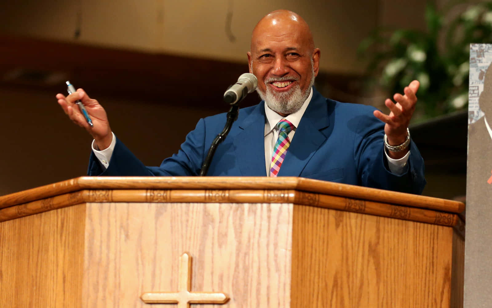 Alcee Hastings, blue suit, gray beard, HD Desktop Wallpaper