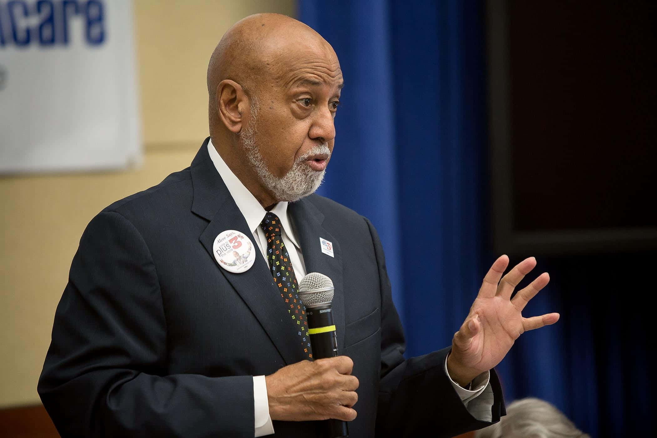 Alcee Hastings, microphone, dark suit, Full HD Desktop Wallpaper
