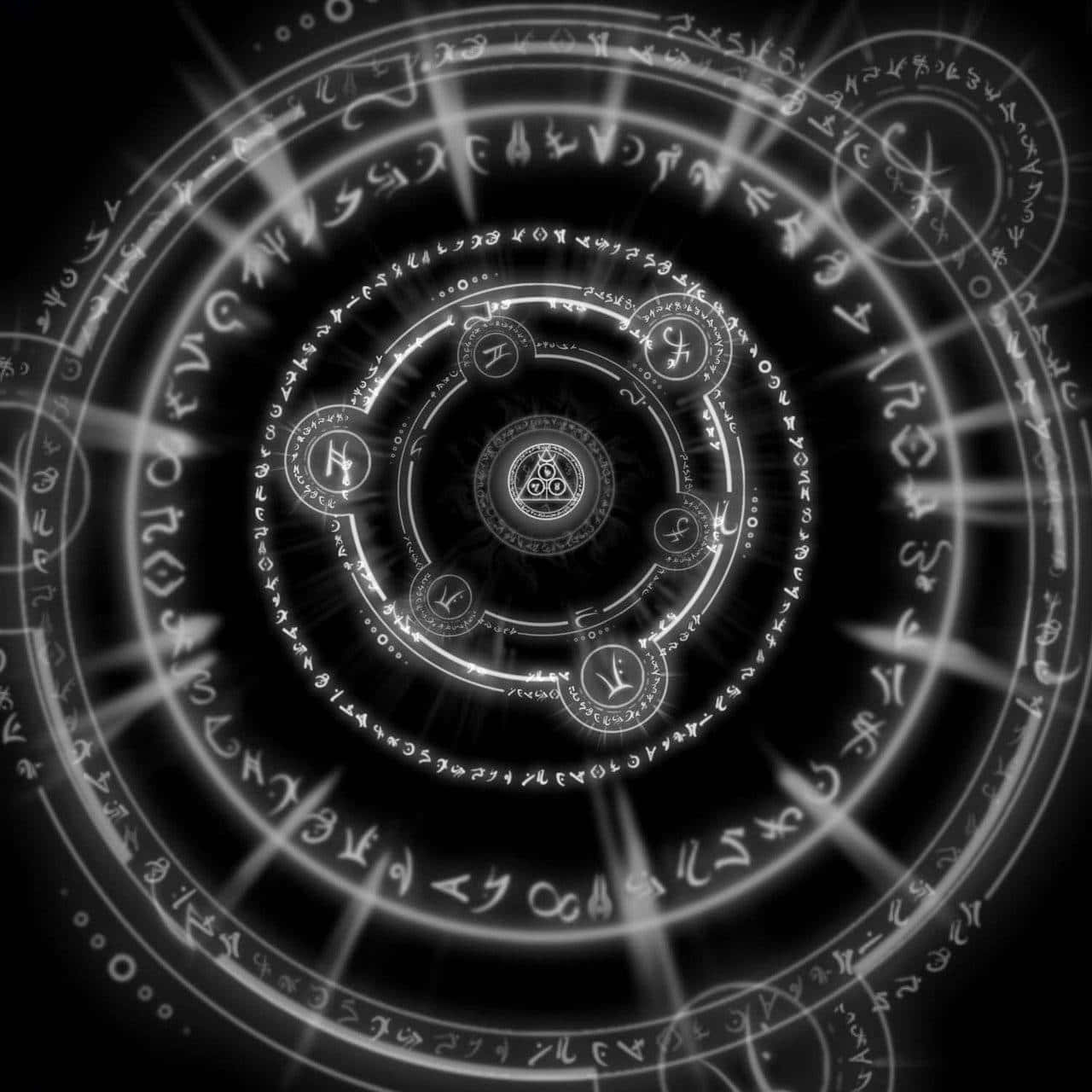 Alchemy, golden hue, glowing mystical circular sigil, HD Desktop Wallpaper