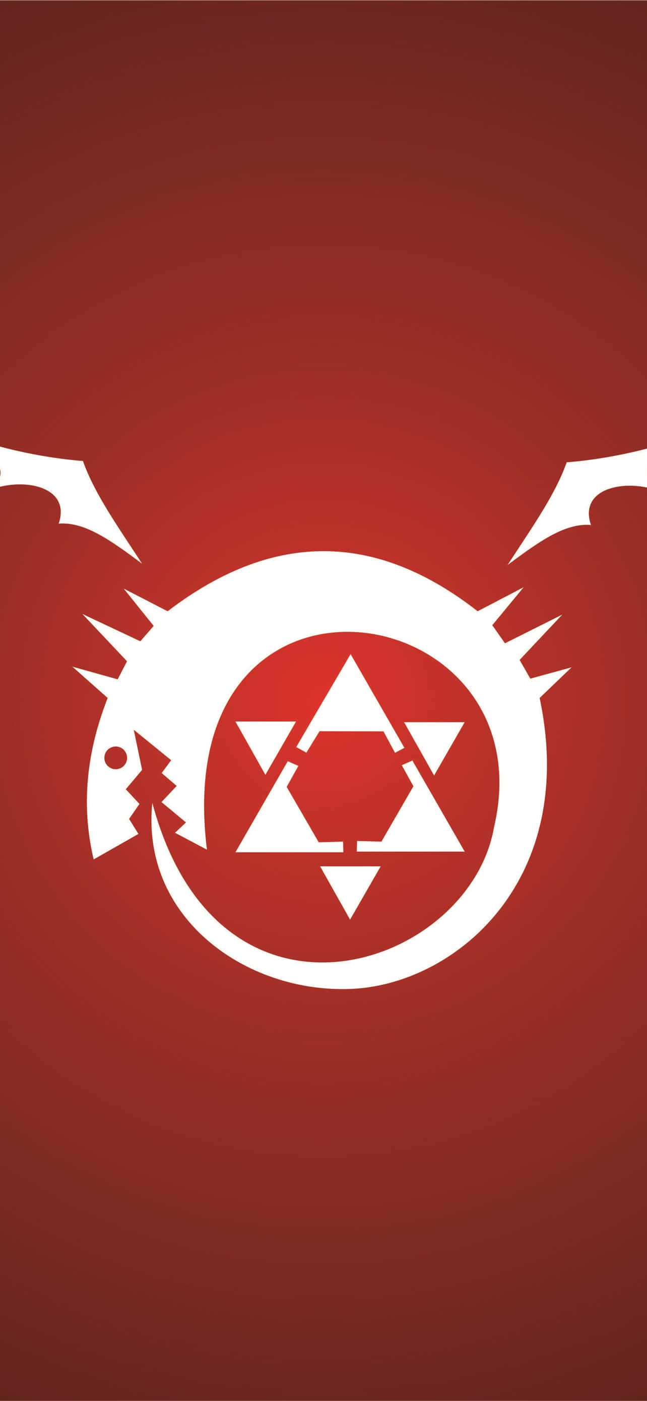 Alchemy, white stylized dragon head, horns, 2K Phone Wallpaper