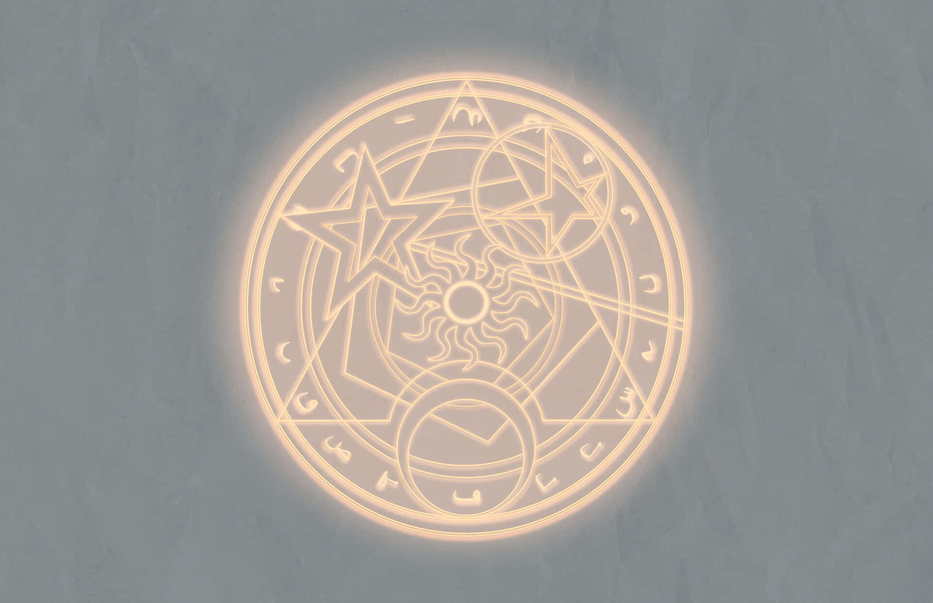 Alchemy, glowing mystical sigil, stars, Full HD Desktop Wallpaper
